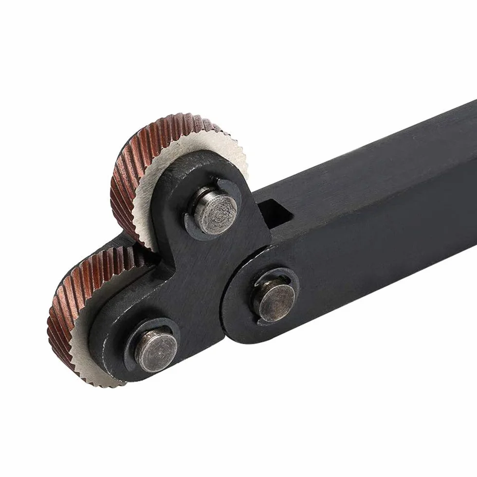 Set di ruote zigrinate in acciaio a doppia ruota con denti inclinati ruota diagonale set di ruote zigrinate lineari passo 0,5 mm 1 mm 2 mm per tornio