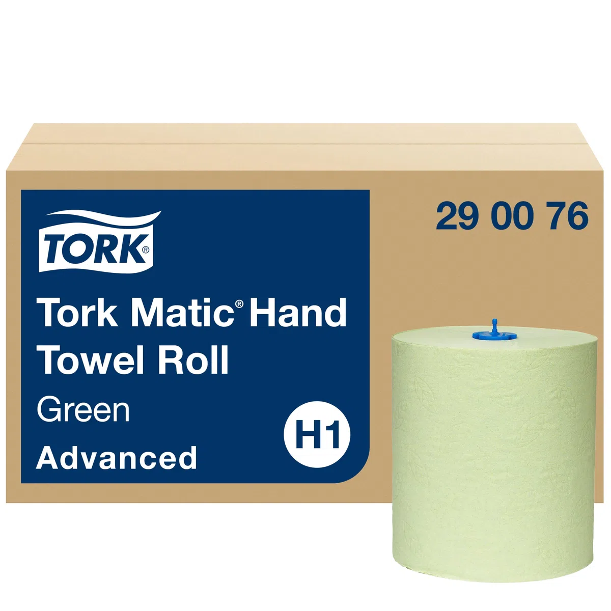 Tork Matic Green Hand Towel Roll Advanced 290076 - Asciugamani di carta H1 per distributore di rotoli, assorbente, resistente agli strappi, 2 strati, verde - 6 rotoli x 150 m