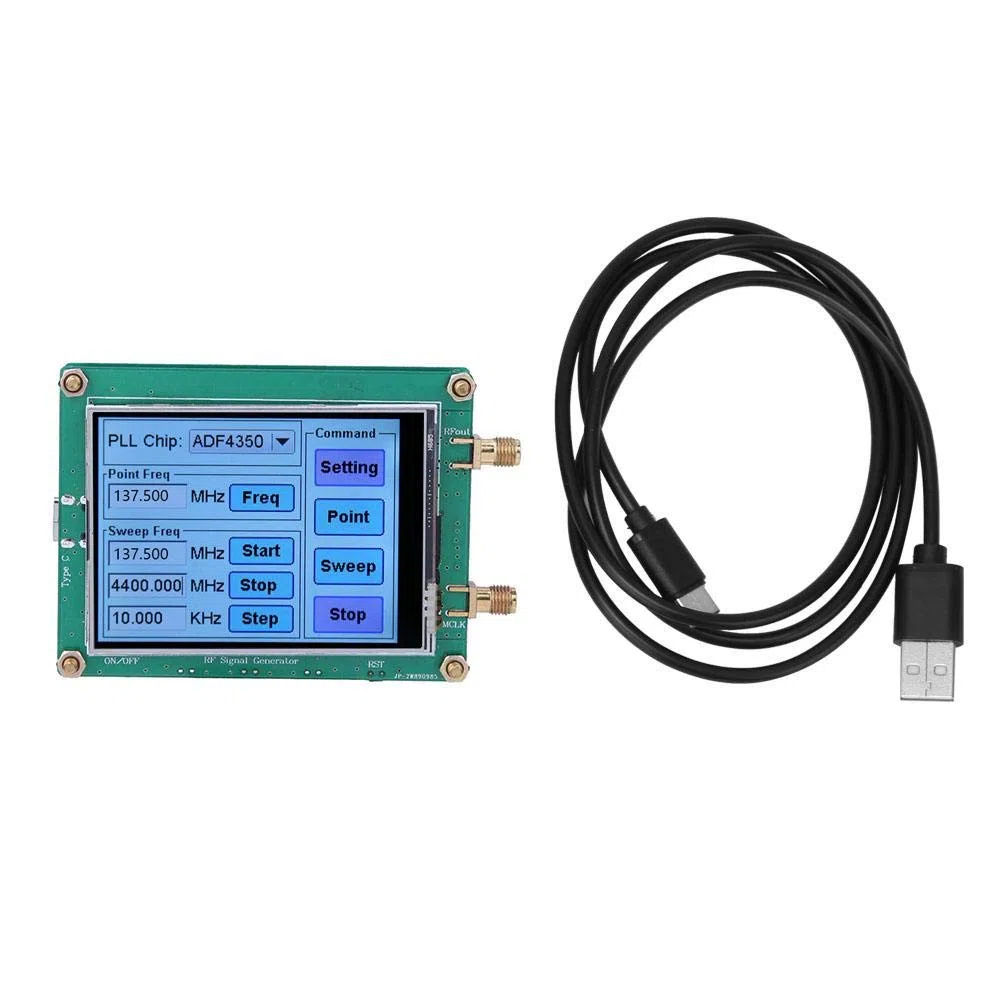 Generatore Di Segnale RF Generatore di Segnale Alta Precisione Full Touch Screen RF Sweep Dot Modulo di Frequenza Radio PC Contatore con Cavo Dati SMA Femmina ADF4350