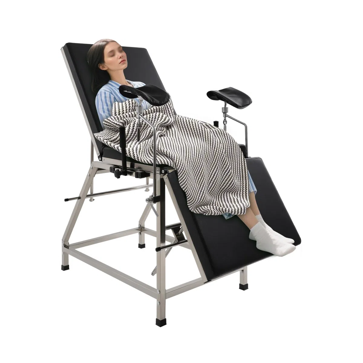 Sedia ginecologica Gaabungky moderna con schienale regolabile e gambe ergonomiche per esame professionale e clinica (nero)