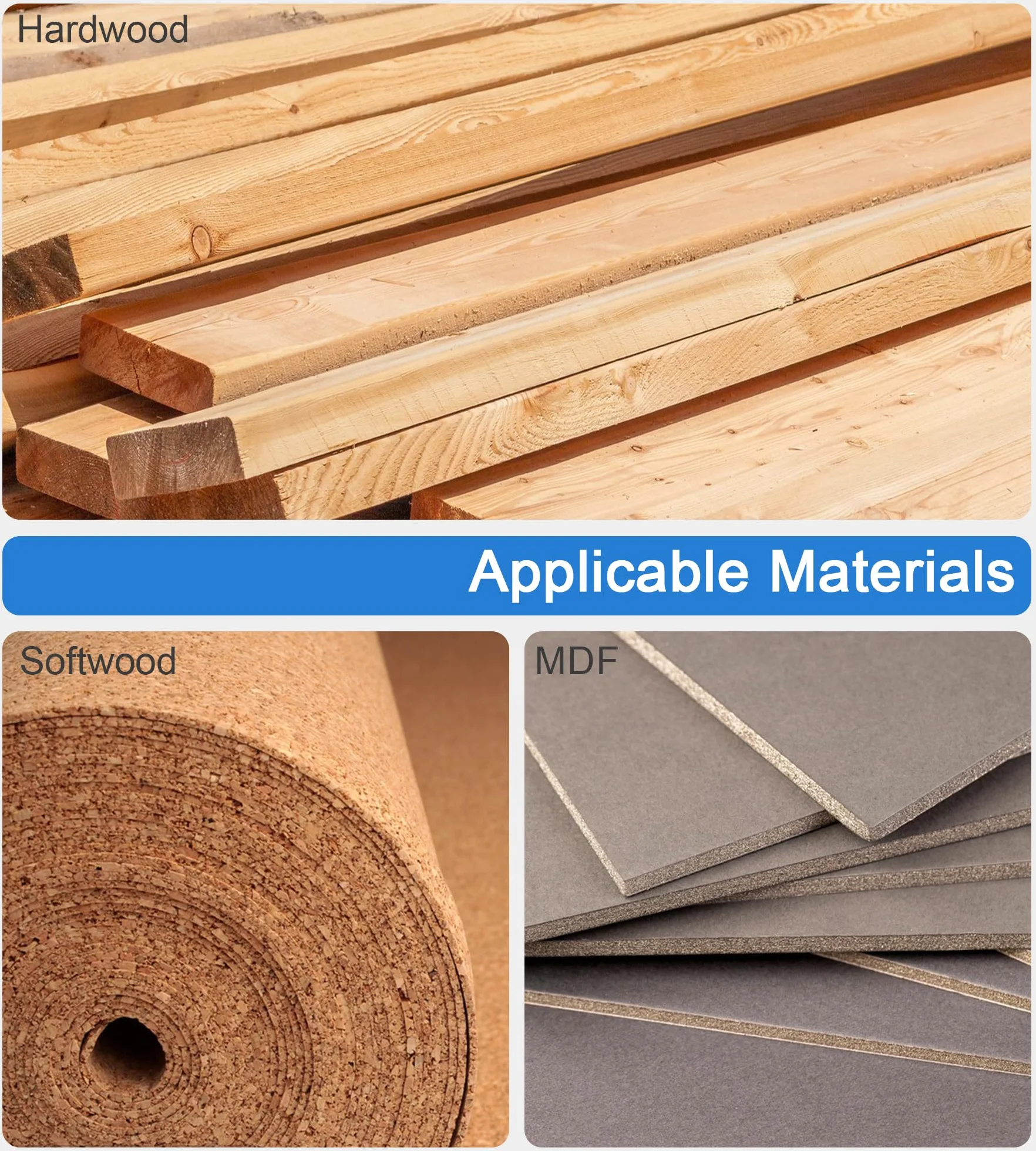 Inserti Quadrati in Carburo 15 mm (15x15x2.5 mm) per Tornio Legno, 10 Pezzi