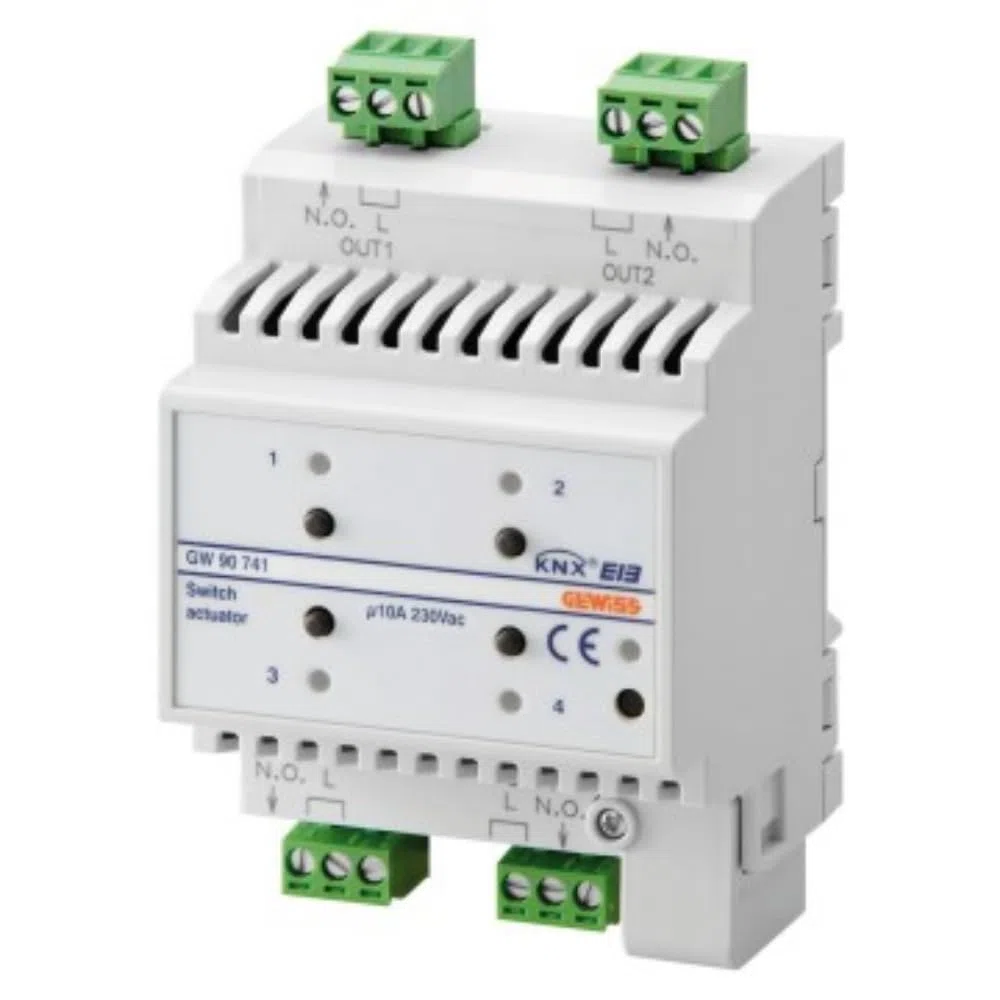Attuatore 4 Canali 10A Knx - Guida Din