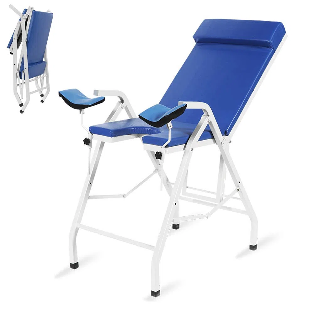 Lettino da Visita ginecologico Portatile Pieghevole, Poltrona per Visita ginecologica Medica ambulatoriale, Attrezzatura Infermieristica Femminile,Blu