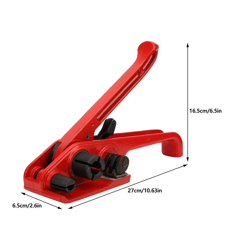 Tenditore a Nastro in PET, Reggiatrice Manuale per Nastro Reggiatrice Imballaggio Reggiatrice per Taglierina Nastro 16~19 mm PET/PP(Rosso)