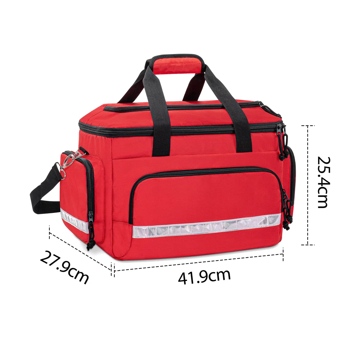 Damero Borsa medica per trauma, borse di pronto soccorso Borsa medica vuota con divisori rimovibili, ideale per infermieri, fisioterapisti, medici, rosso