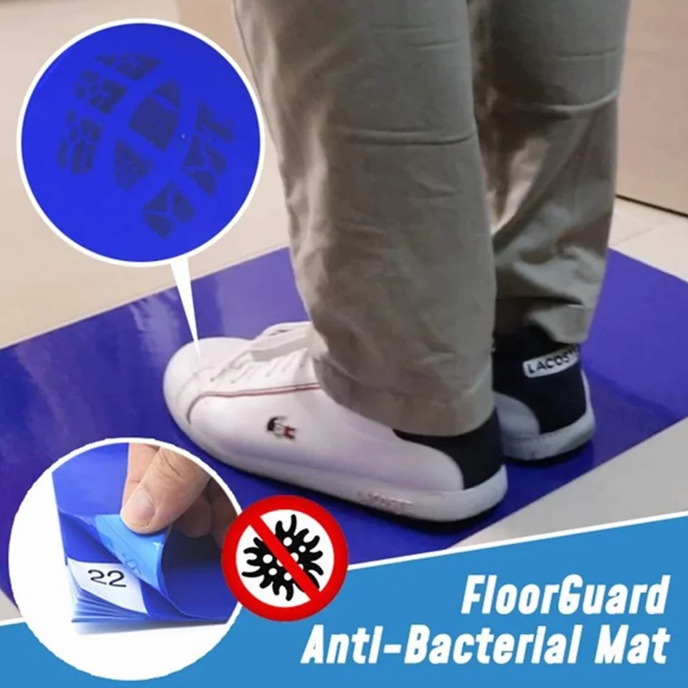 Uposao 30PCS Tappetino Antibatterico per Scarpe Staccabile, PVC Rimovibili Appiccicoso Tappetino per Camera Bianca Tappeto Decontaminante Adesivo Pulizia Tappetini per Domestico, Ospedaliero, 45x60cm