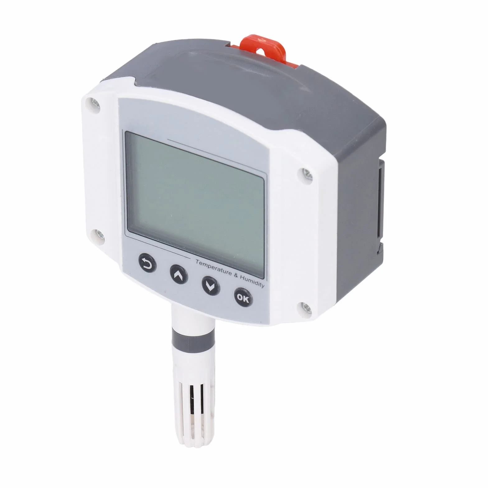Sensore di Temperatura e Trasmettitore di umidità con Display LCD | Montaggio a Parete, Uscita 4-20 MA per Impianti Industriali