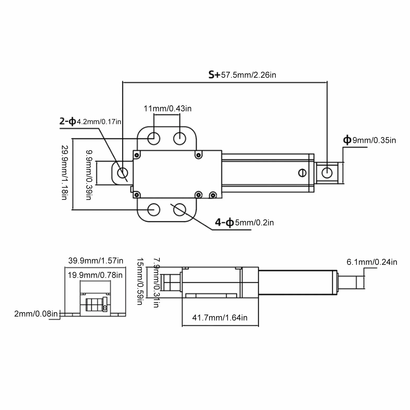 Attuatore Lineare, 12V 15mm Corsa Mini Motore Attuatore Lineare Elettrico, 150N 4mm/s Attuatore Lineare Elettrico Impermeabile per L'industria Domestica (Con Staffa)