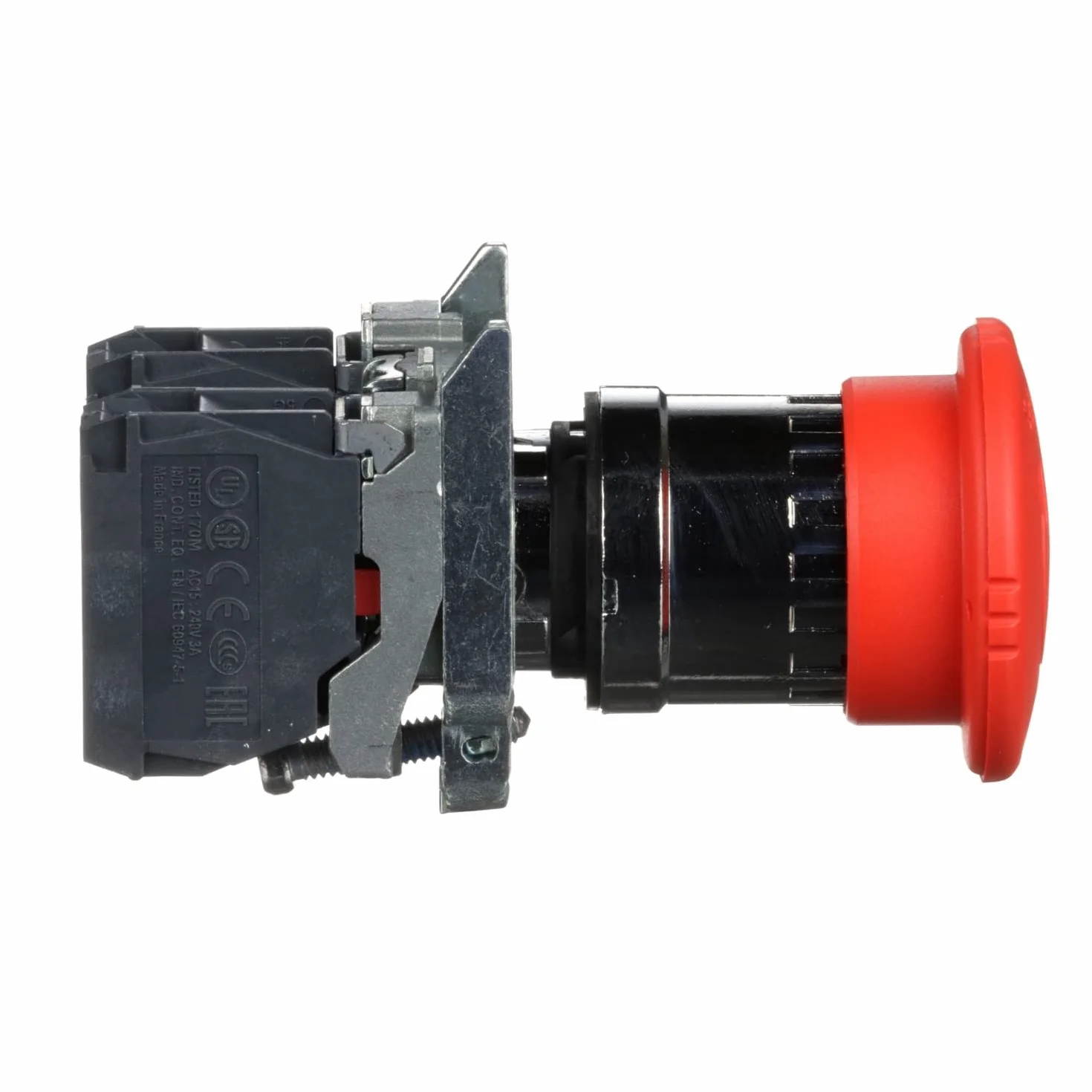 Schneider Electric - Harmony XB4 - Pulsante di arresto di emergenza - Ø40 - Spingere Girare - Rosso - 1O+1F - vite - XB4BS8445