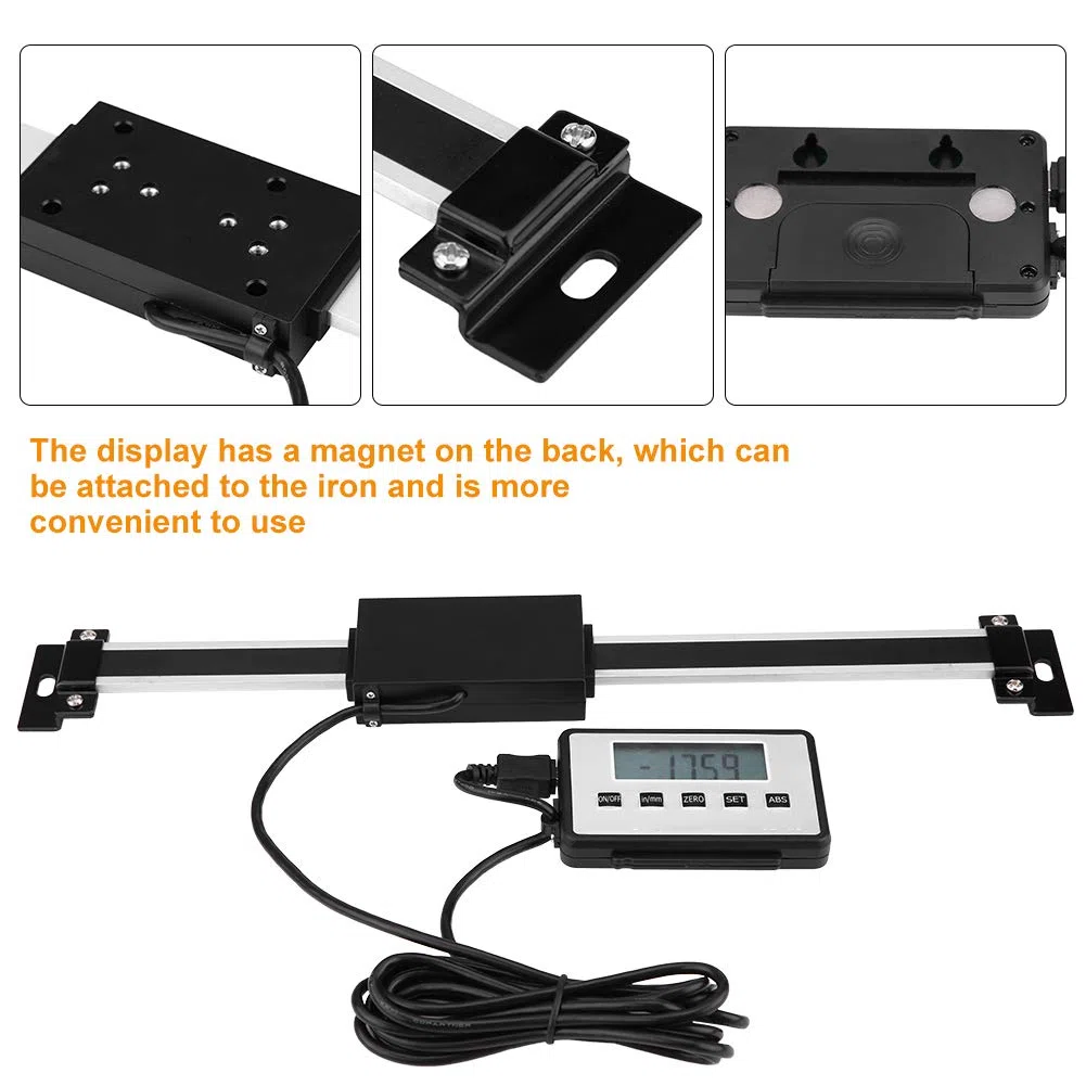 Kit di lettura lineare digitale, scala di lettura lineare digitale precisa 0-200 mm Kit di lettura LCD Scala di lettura per torni per fresatrici