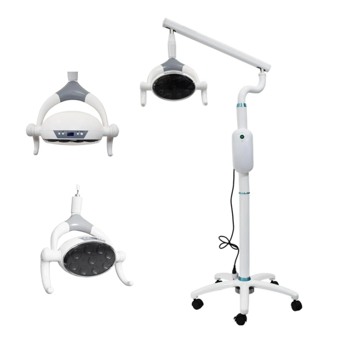 Lampada per Visita Medica Mobile da 30W, Lampada Scialitica Dimmerabile, Lampada per Visita Chirurgica, Apparecchiatura per Terapia Orale da Pavimento, con 9 Lampadine a LED