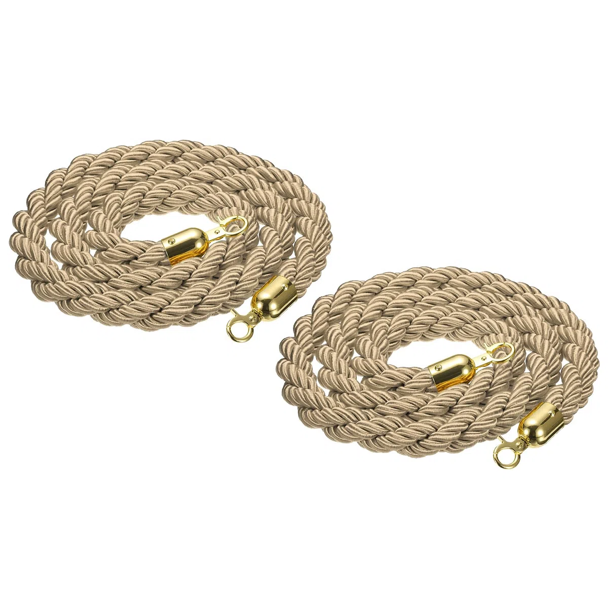QUARKZMAN 2 Pz 6.6 Ft/2 m Cordone Barriera Ritorto Con Ganci Champagne Dorato
