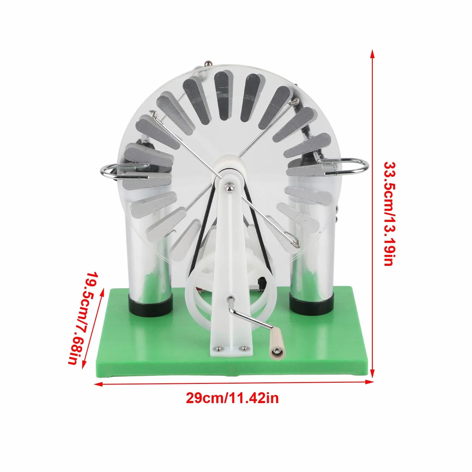 Generatore Wimshurst Premium Macchina Statica Esperimento di Fisica Generatore di elettricità a Induzione Elettrostatica Prestazioni Migliorate con Manico Isolato Capacità Ad