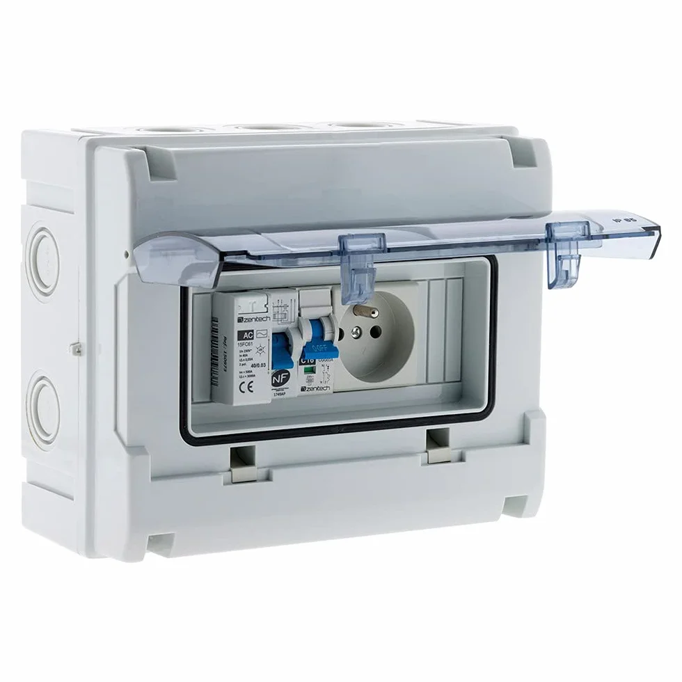Zenitech - Scatola elettrica impermeabile IP65 dotata di 8 moduli, colore bianco (150217)