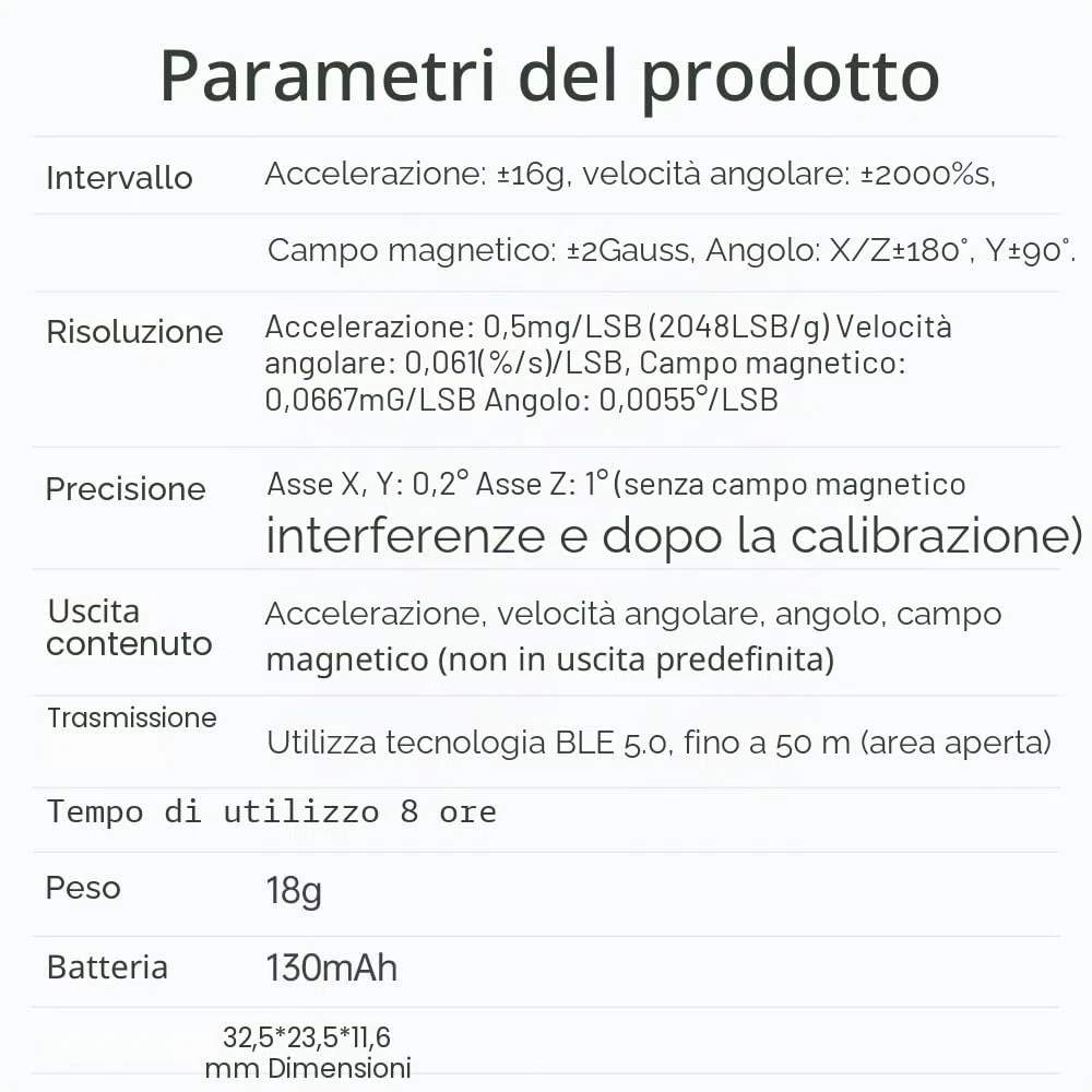 [Sensori di accelerazione Bluetooth 5.0] Sensore di inclinazione wireless a 9 assi WT901BLECL, accelerometro a 3 assi + giroscopio + magnetometro + inclinometro, sensore IMU MPU9250 Modulo