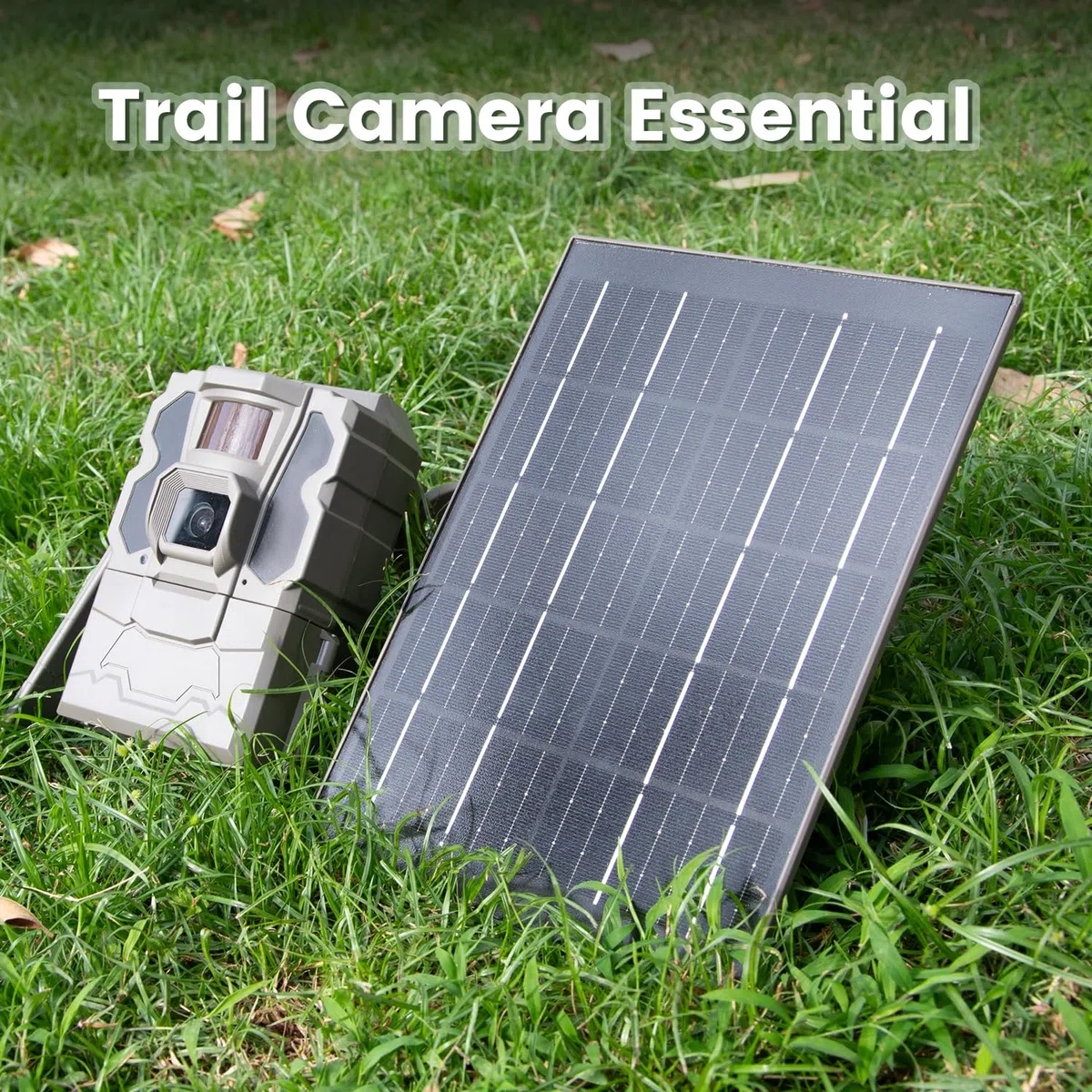 Pannello Solare Batteria Integrata 12000mAh Compatibile con 12V/6V Dispositivo Fotocamera Fauna Selvatica 3M Cavo Caricatore Solare Impermeabile Fotocamera Accessori Caccia