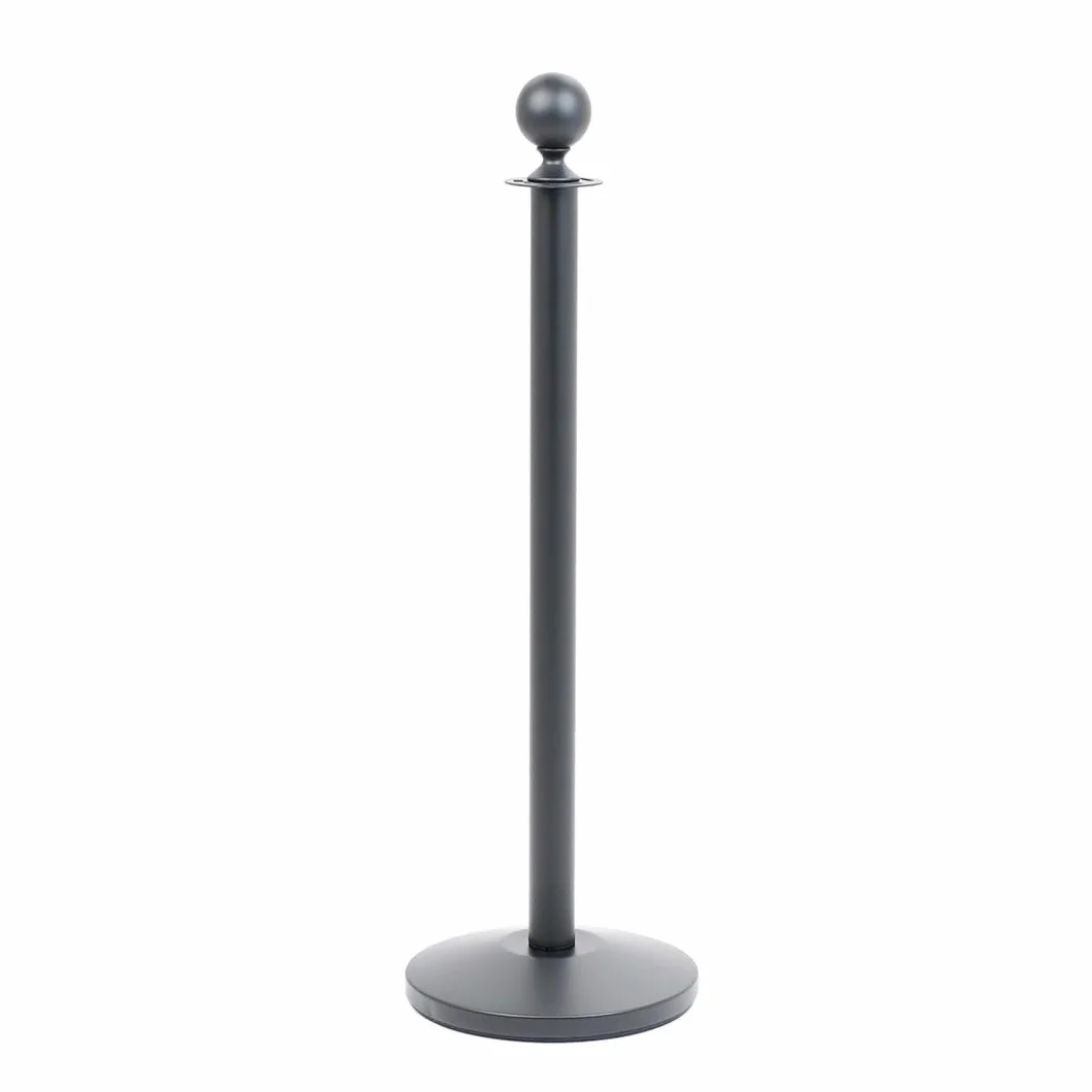 Danieli - Colonnina Segnapercorso per Cordoni Intrecciati 2 Metri. Base Conica con Anello Antiruggine in ABS Nero. Ideale come Paletti di Delimitazione in Hotel, Musei, Teatri. (Nero Opaco)