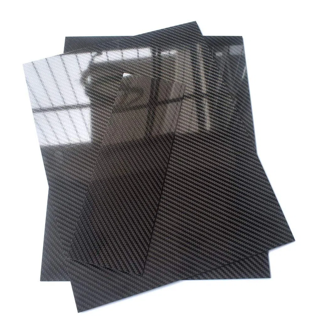 Scheda in Fibra di Carbonio 3K Pannello a Piastra 100% Pannello Pannello Rigido Twill Twill Twill Superficie Lucida per RC Drone Quadcopter Aereo,400mm x 500mm x 2mm
