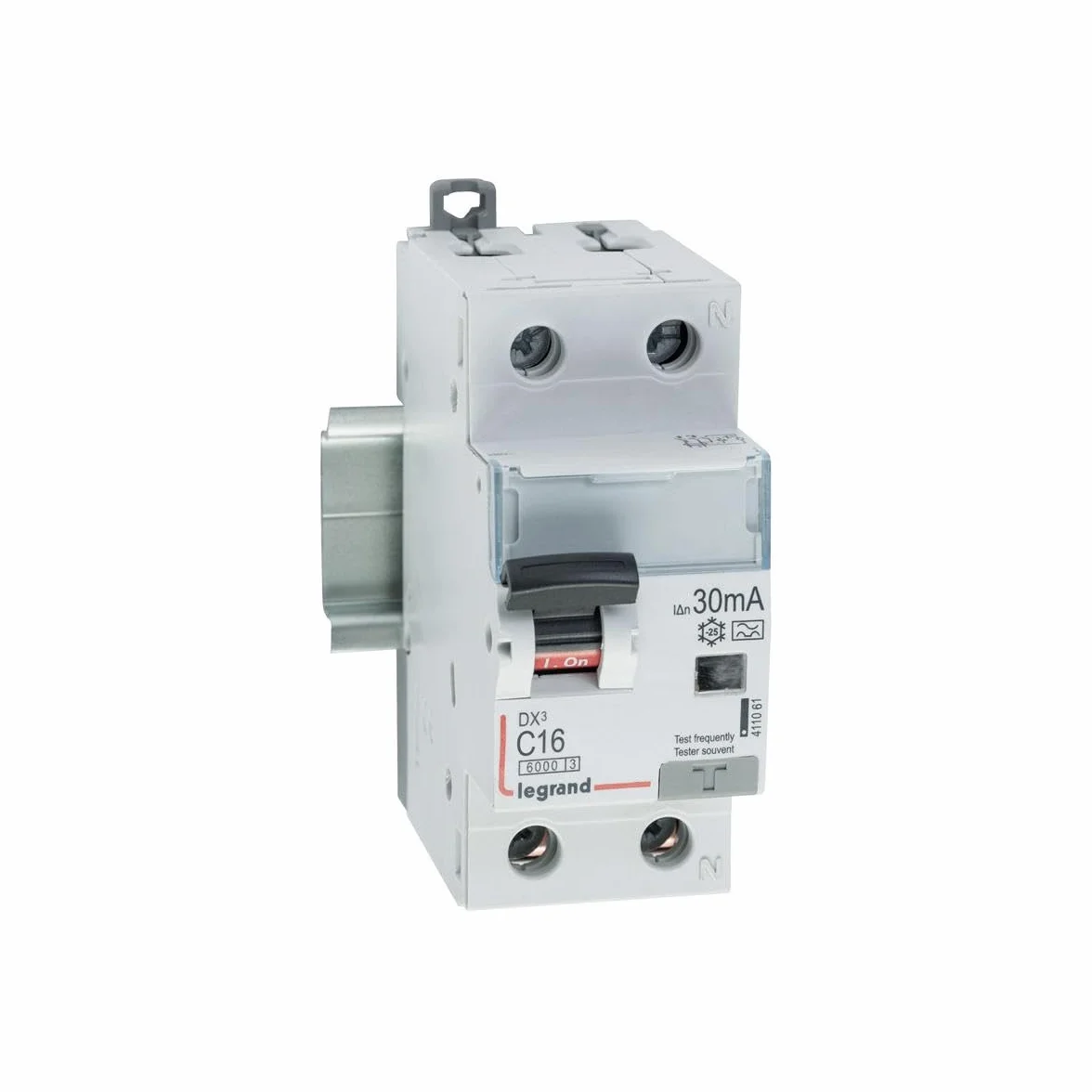 Legrand 411061 DX3 Fils c16 a 1p + n 6 KA 30 ma a