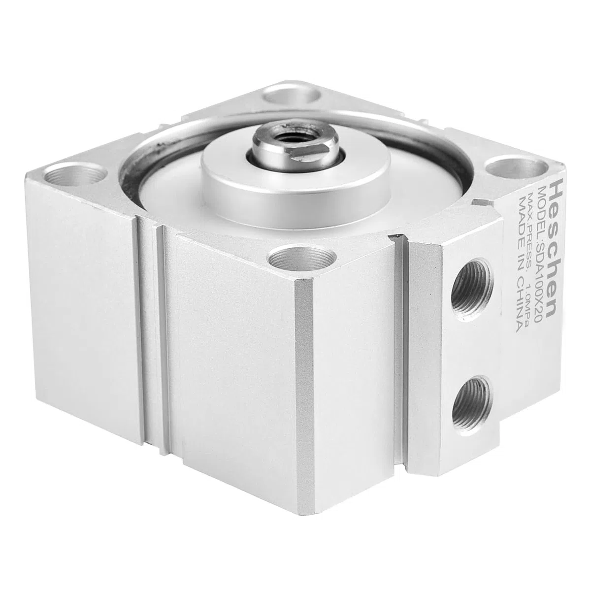 Heschen Cilindro pneumatico compatto in alluminio, SDA 100-20, foro 100mm, corsa 20mm, PT3/8 '' dimensione porta, doppio effetto