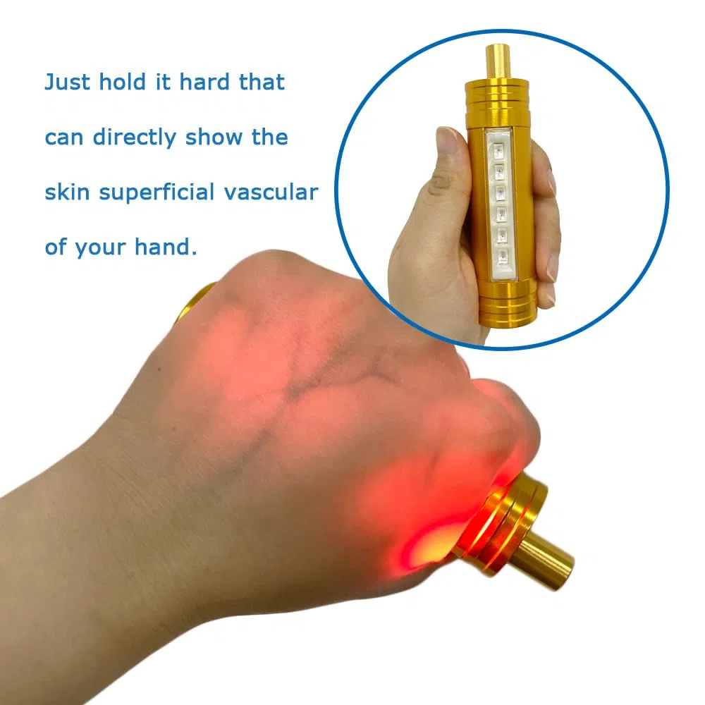 Rilevatore di vene, Localizzatore di vena della vena dei vasi sanguigni dell'infermiera, su varie pelli, con 6 fonti di luce LED rosse, Portatile