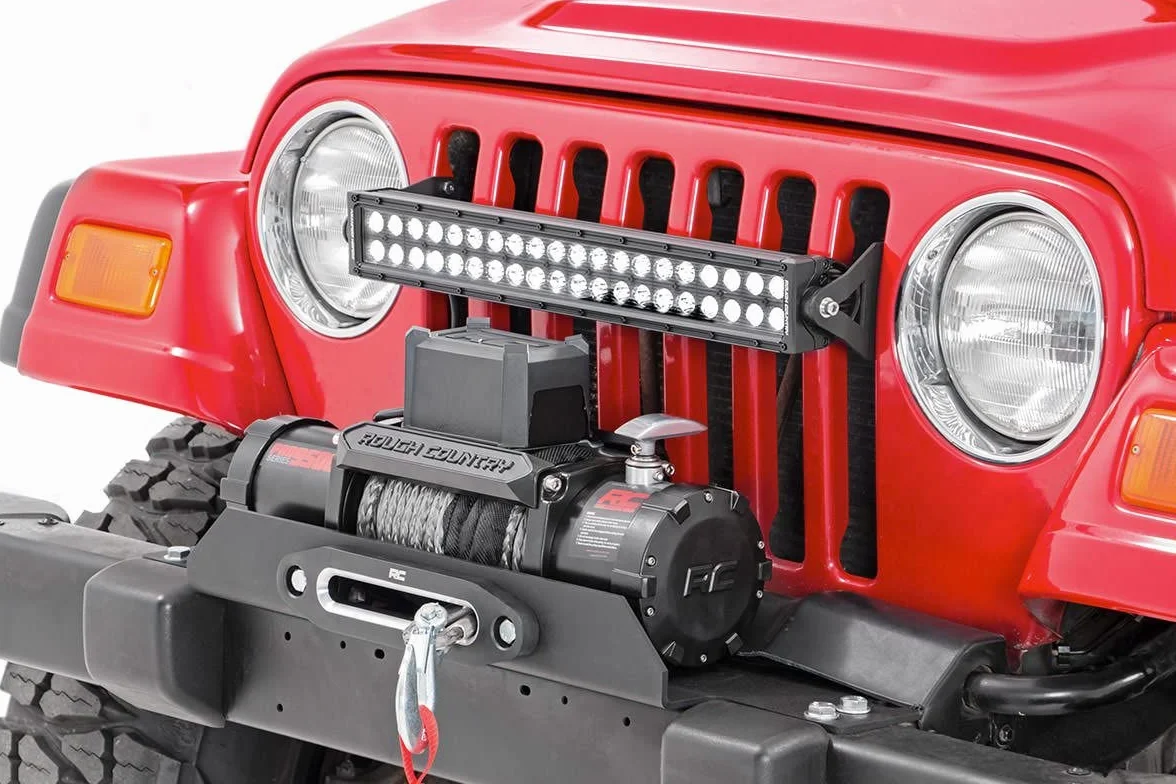 Rough Country Piastra di Montaggio verricello per Jeep Wrangler TJ/YJ 1987-2006 - 1189, Anteriore, Nero