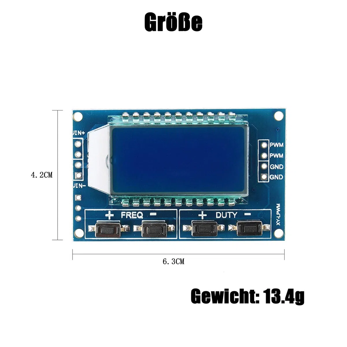 GERUI 3 generatori di segnale PWM a 1 canale, con ciclo di lavoro regolabile a frequenza di impulsi PWM, dotato di display LCD da 1 Hz-150 KHz, 3,3 V-30 V PWM