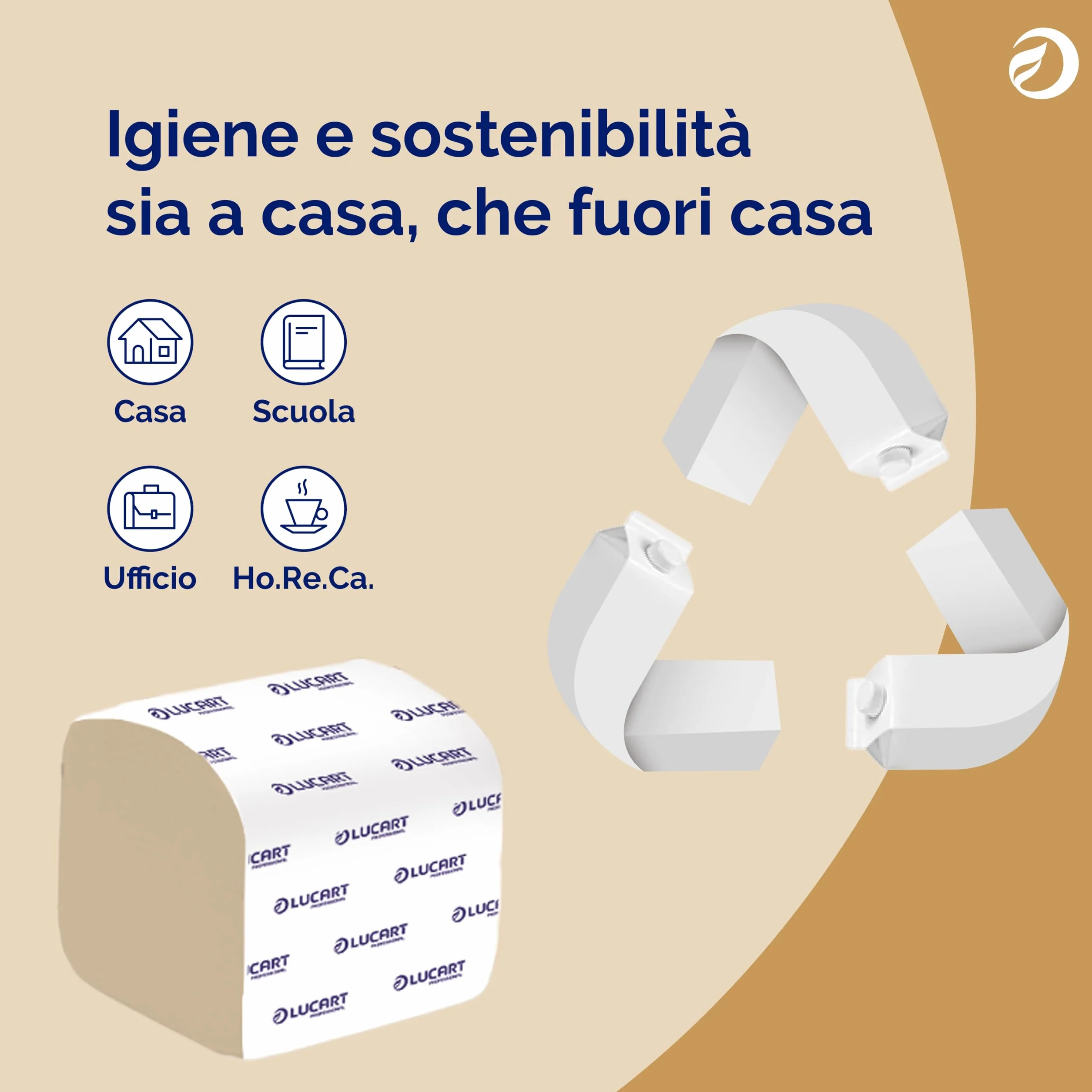 Lucart Professional EcoNatural 210I Carta Igienica Interfogliata Fiberpack 210 pezzi 10x21 cm 40 confezioni