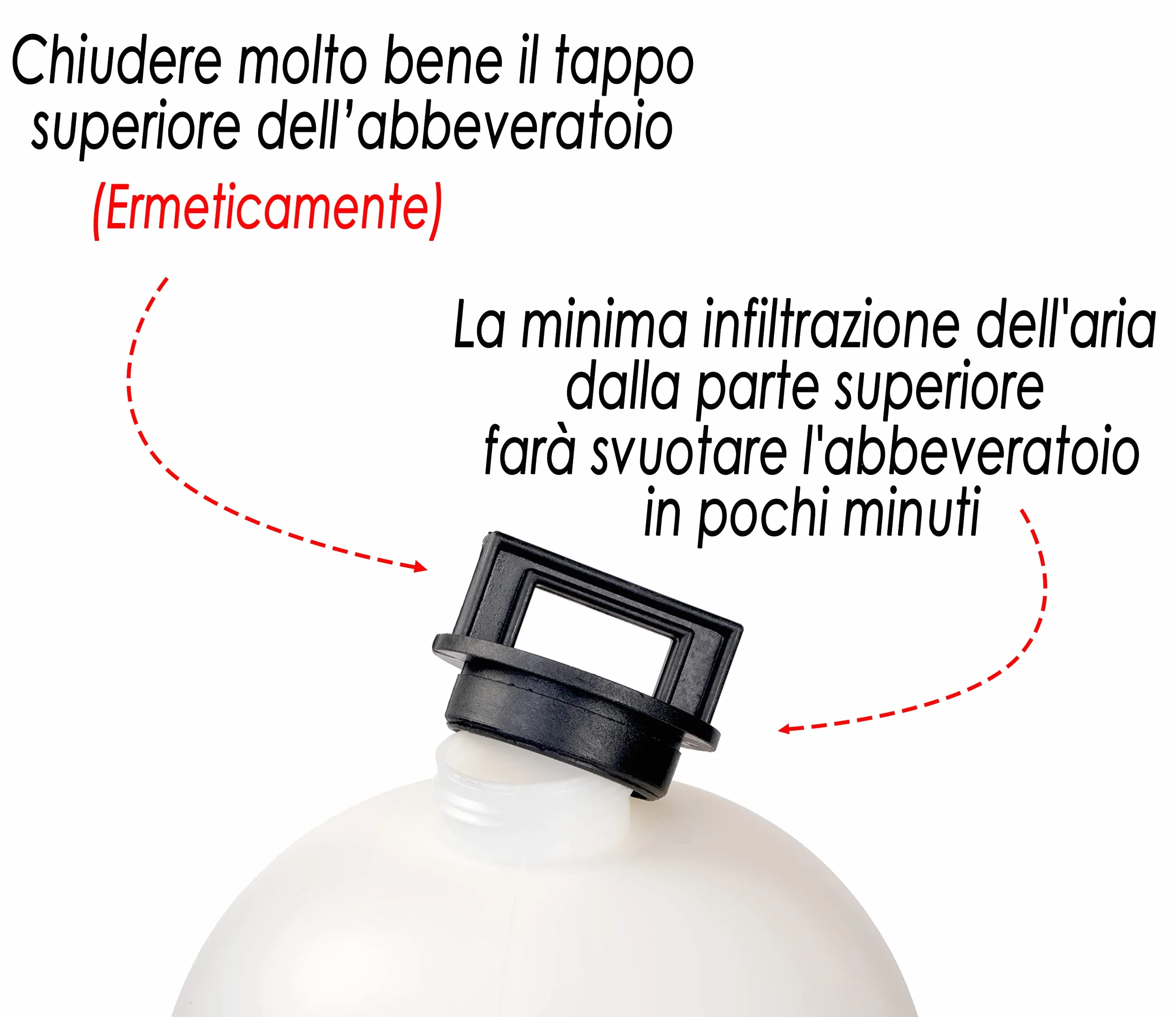 Zootec Abbeveratoio per Galline, Polli, Anatre, Oche, Automatico, capacità 15 Litri, con Manico Tappo e Piedini | Facile da Riempire e Spostare | Made in Italy