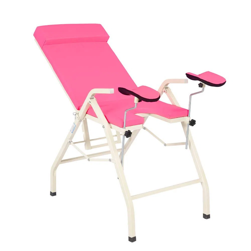 Lettino da Visita ginecologico Portatile Pieghevole, Poltrona per Visita ginecologica Medica ambulatoriale, Attrezzatura Infermieristica Femminile,Rosa