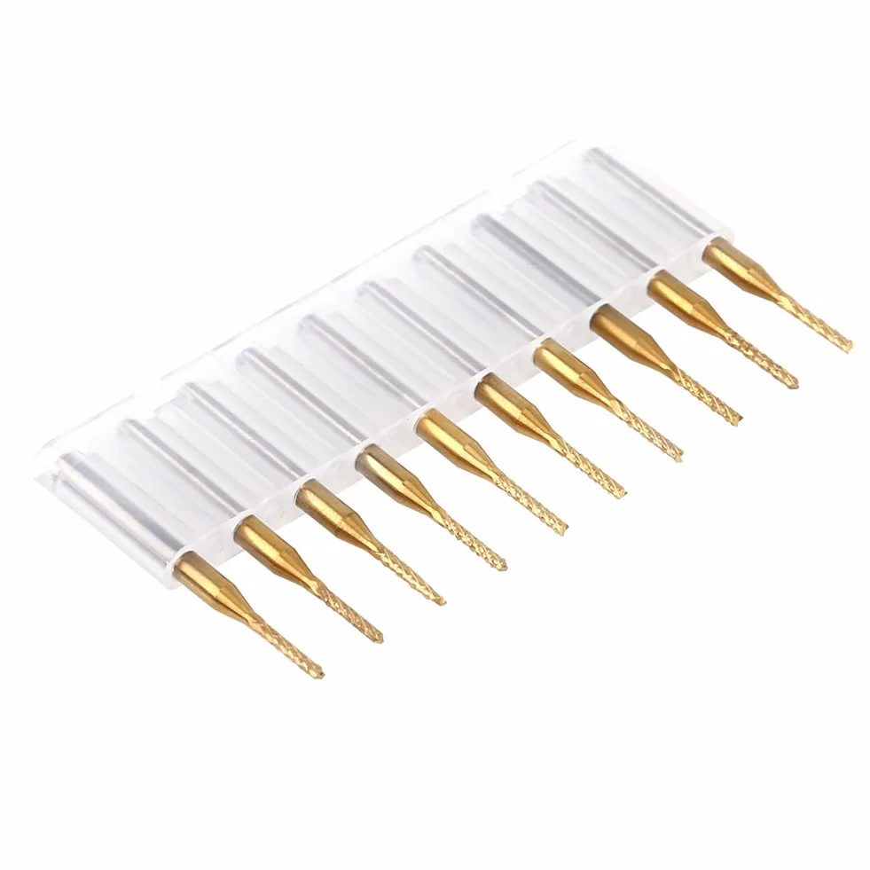 Punte per Frese 10Pcs 1.5mm 1/8'' in Carburo - Punte per Incisione Rivestite in Tungsteno - Fresa a Candela per PCB, Fibra di Plastica, Carbonio