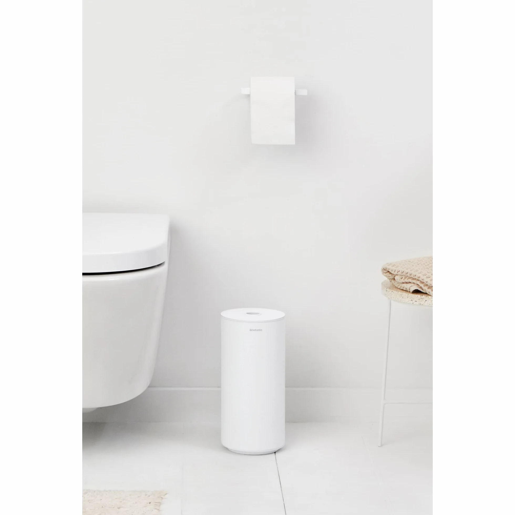 Brabantian Mindset Dispenser Carta Igienica 2 Rotoli Adatto a Rotoli Sistema di Sollevamento Resistente alla Corrosione Mineral Fresh White 30 x 15 x 13.7 cm