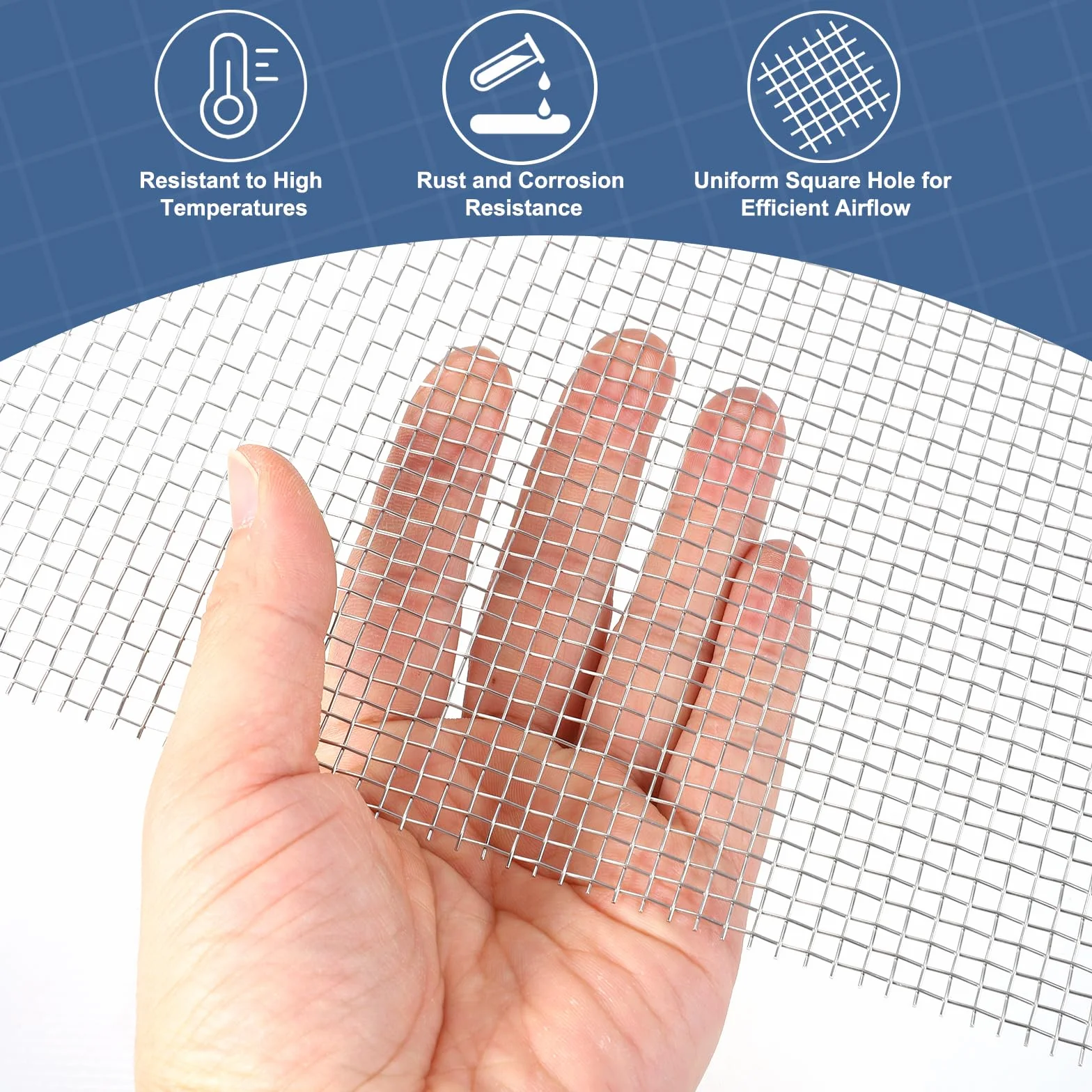QUARKZMAN 6 Mesh 39" X 10" Maglia Di Filo Intrecciato 316 Acciaio Inox Filtro Aria Griglia Schermo Finestra Per Progetti Fai Da Te Coperture Ventilazione Filtrazione Recinzione Animali
