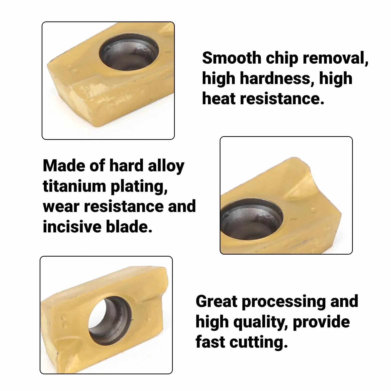 APMT1604 Inserti in Metallo Duro Cementato 10PCS per Fresatura e Tornio Acciaio Inossidabile 15-50HRC