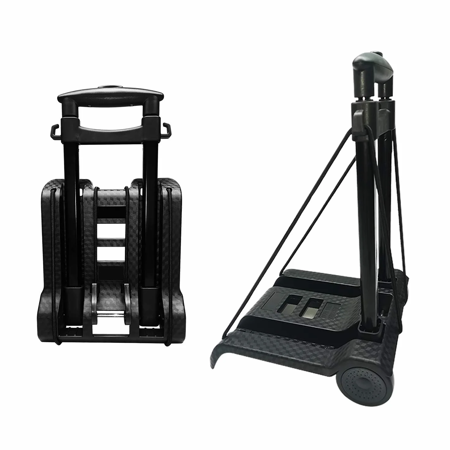 Carrello manuale pieghevole 40 kg con ruote silenziose e timone regolabile portatile compatto