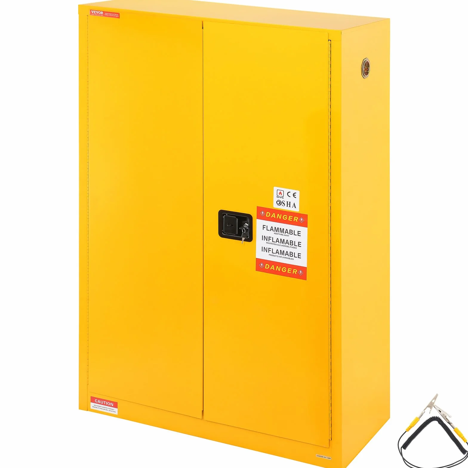 VEVOR Armadio di Sicurezza per Liquidi Infiammabili, Armadio di Stoccaggio per Liquidi Infiammabili in Acciaio Laminato a Freddo da 45 Gal, 42,9 x 18,1 x 65,2 Pollici, a Prova di Esplosione