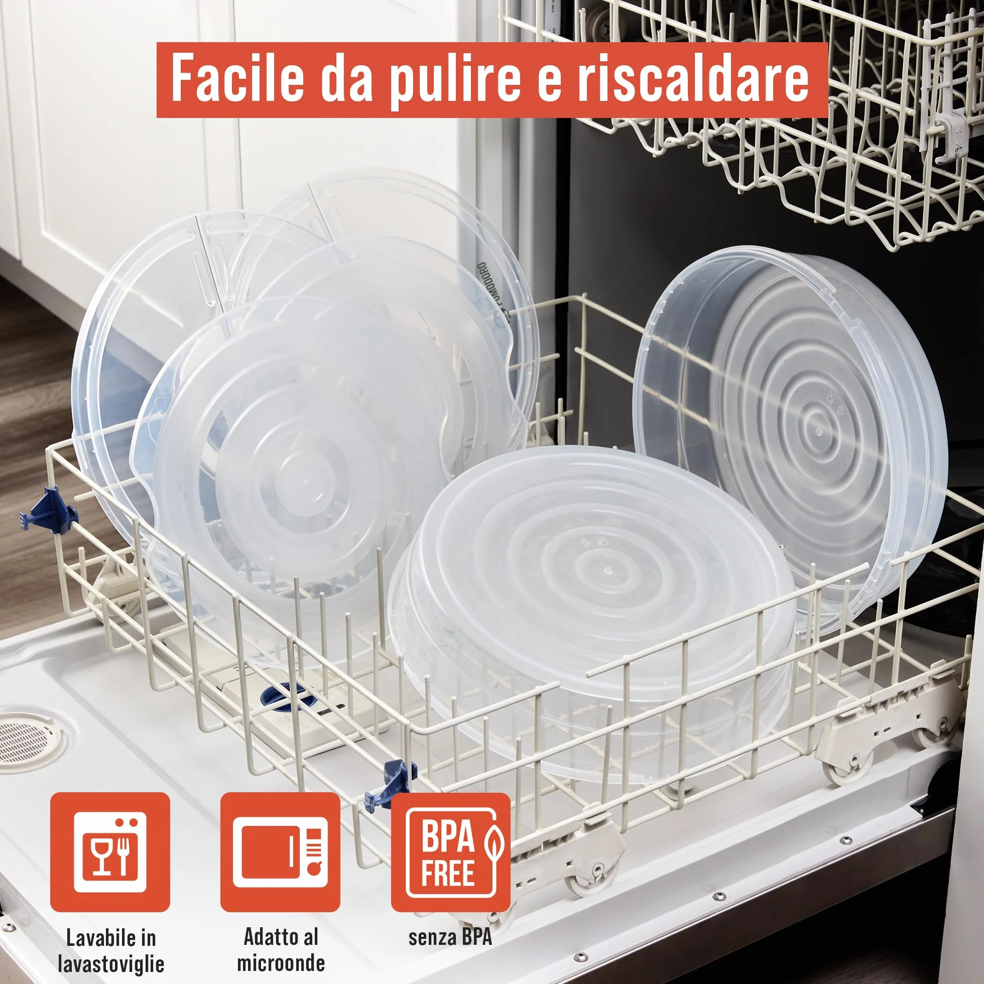 Chef Pomodoro Set Contenitori Pizza 30,5 cm 2-Pack Porta Torta con Coperchio