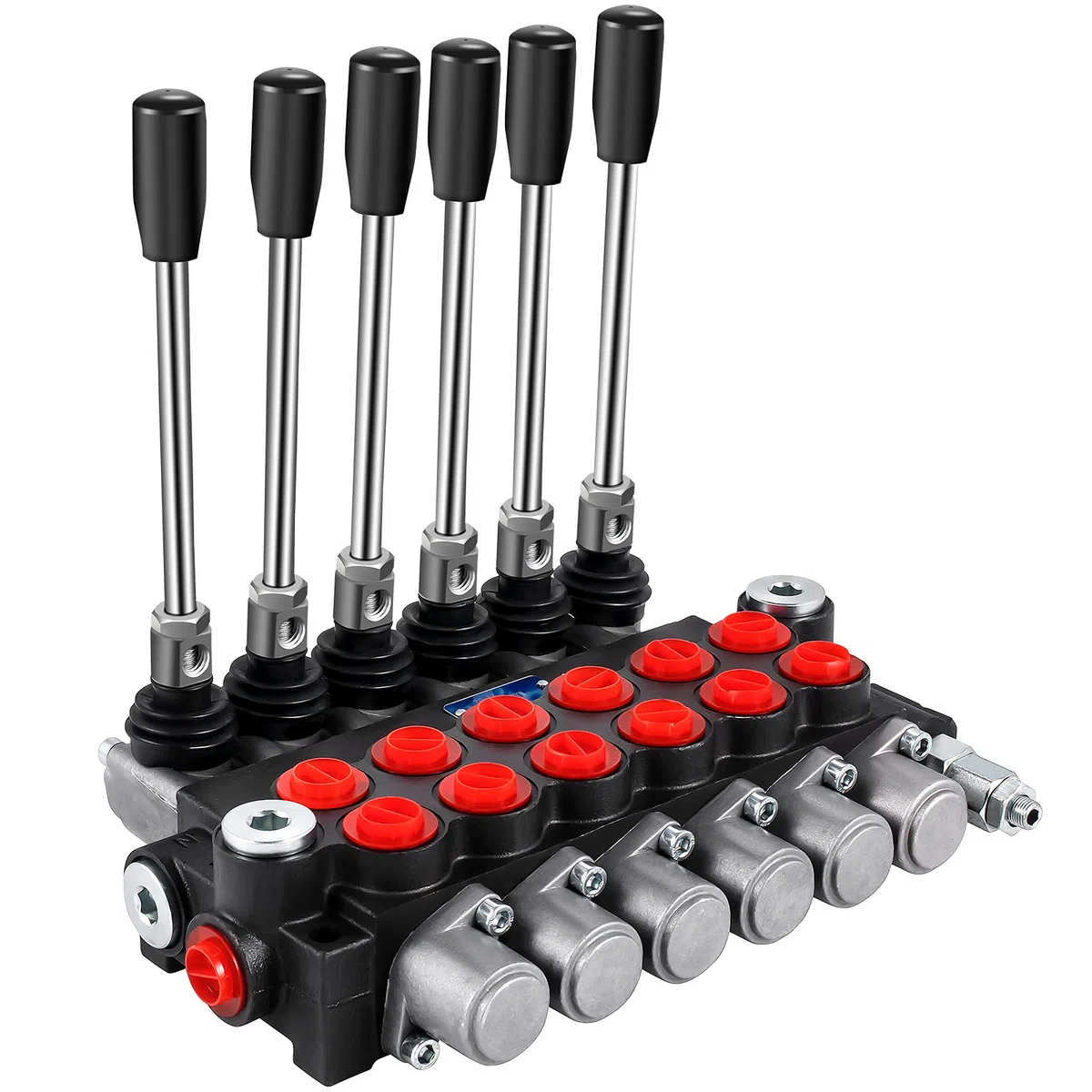 VEVOR Valvola di controllo direzionale idraulica a 6 bobine, Valvola di caricamento idraulica da 11 GPM 3600 PSI, Valvole idrauliche e controlli per serbatoi di caricatori di trattori