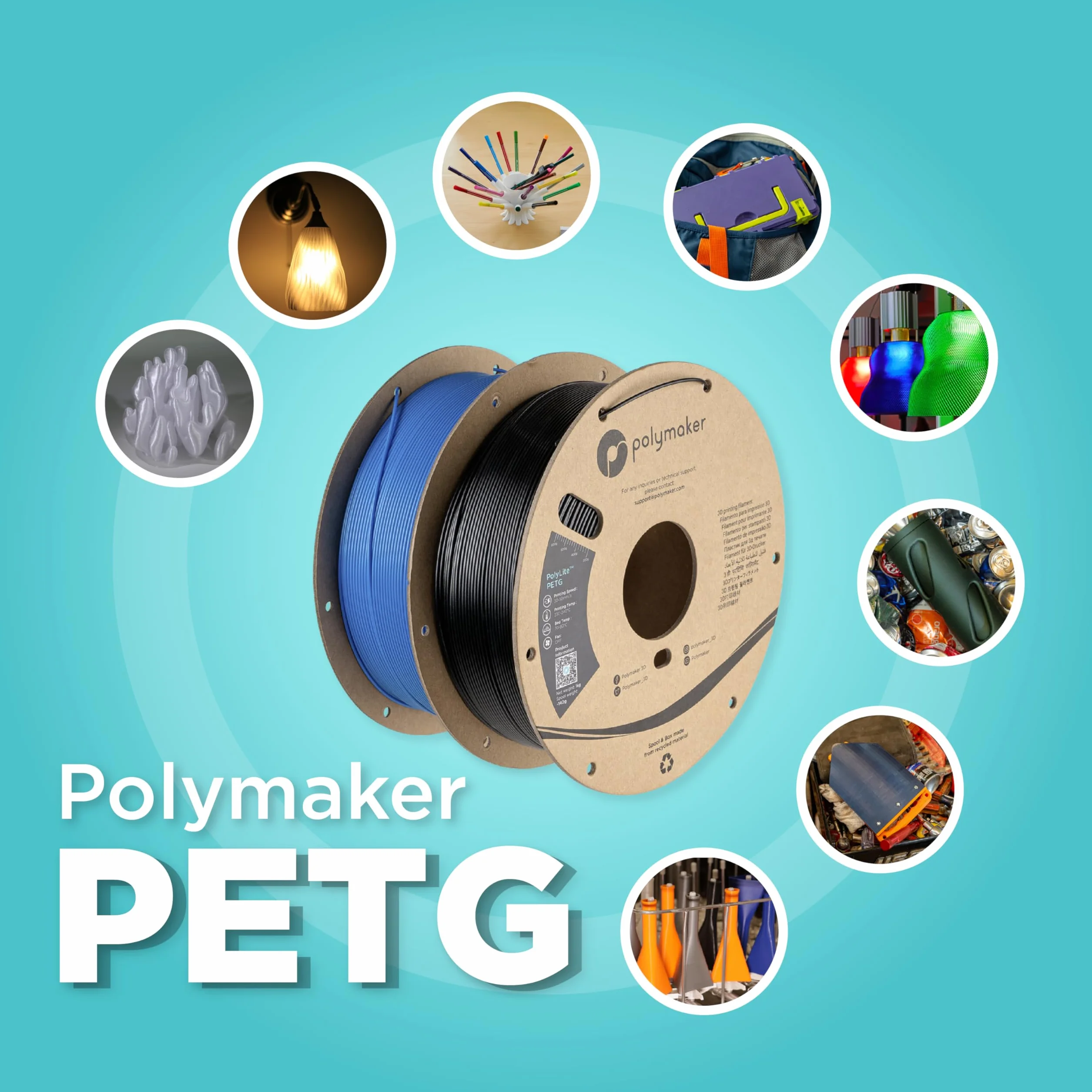 Polymaker PolyLite PETG Nero - 1,75mm - 1kg