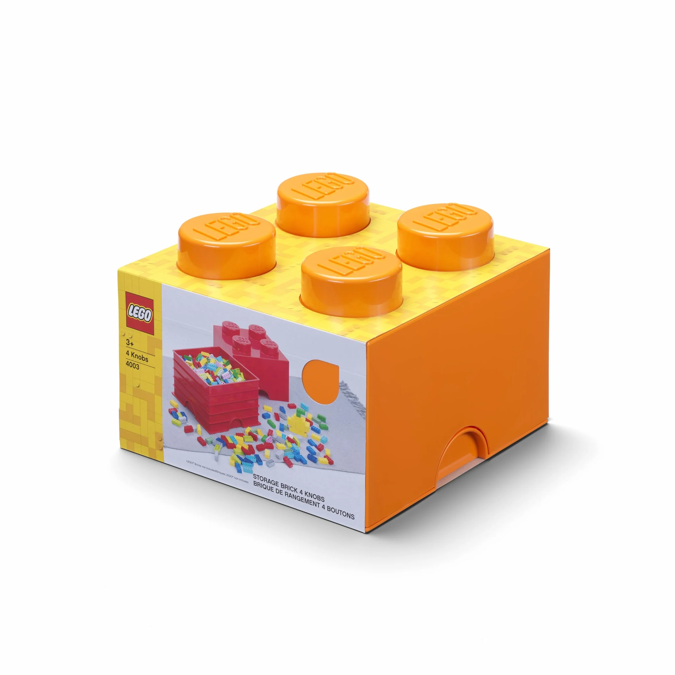 LEGO Brick Mattoncino Bottoncini,Contenitore impilabile Litri, Arancione, Acciaio Inossidabile, Verde, One Size