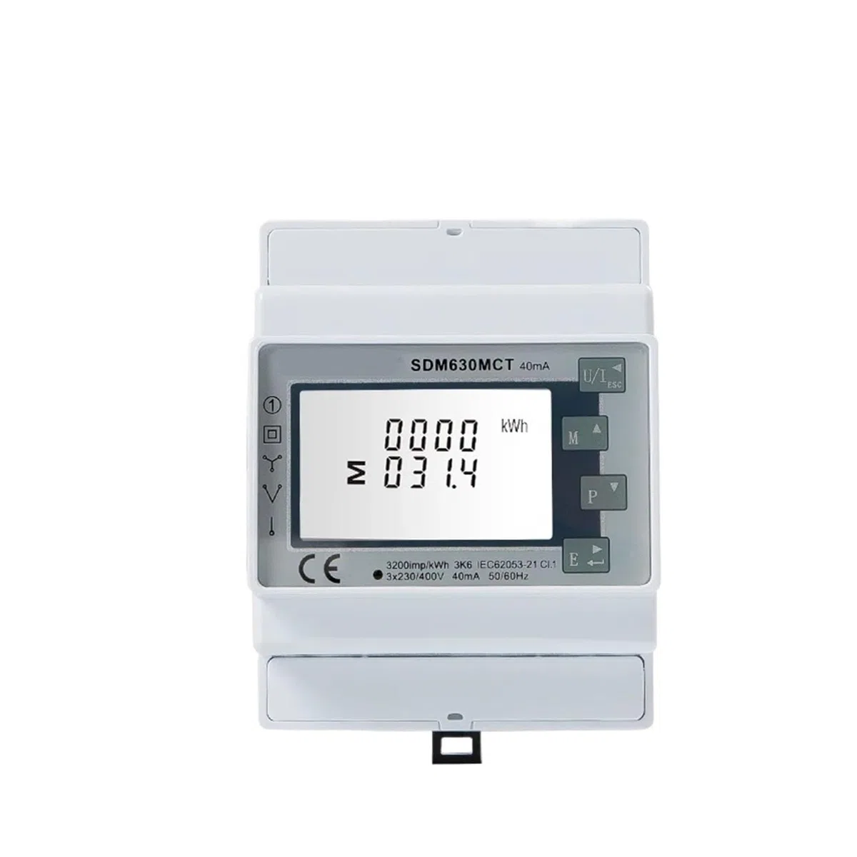 contatore di energia SDM630MCT 40mA Contatore Elettrico trifase for Solare fotovoltaico CT collegato, Non Mid(Mater And 3TA16-100A)