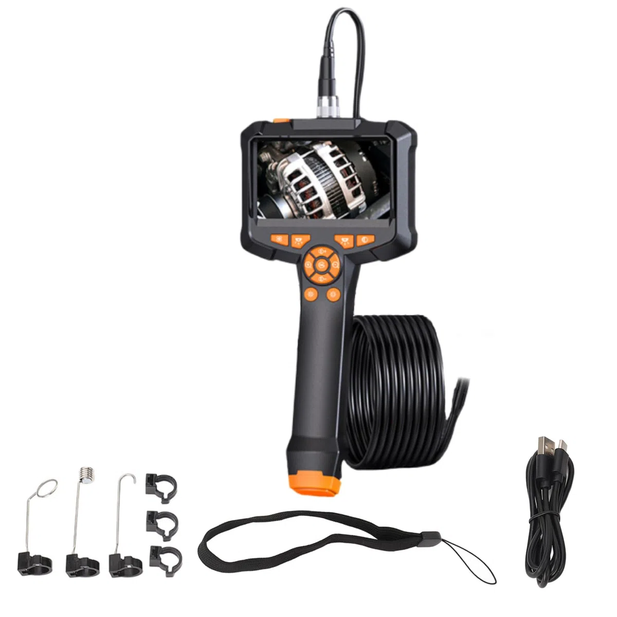 Telecamera per Endoscopio da 4,3 Pollici con 8 Luci LED, Telecamera per Ispezione Periscopio Impermeabile IP67, Telecamera per Ispezione Condotte HD 1080P, Endoscopio Industriale