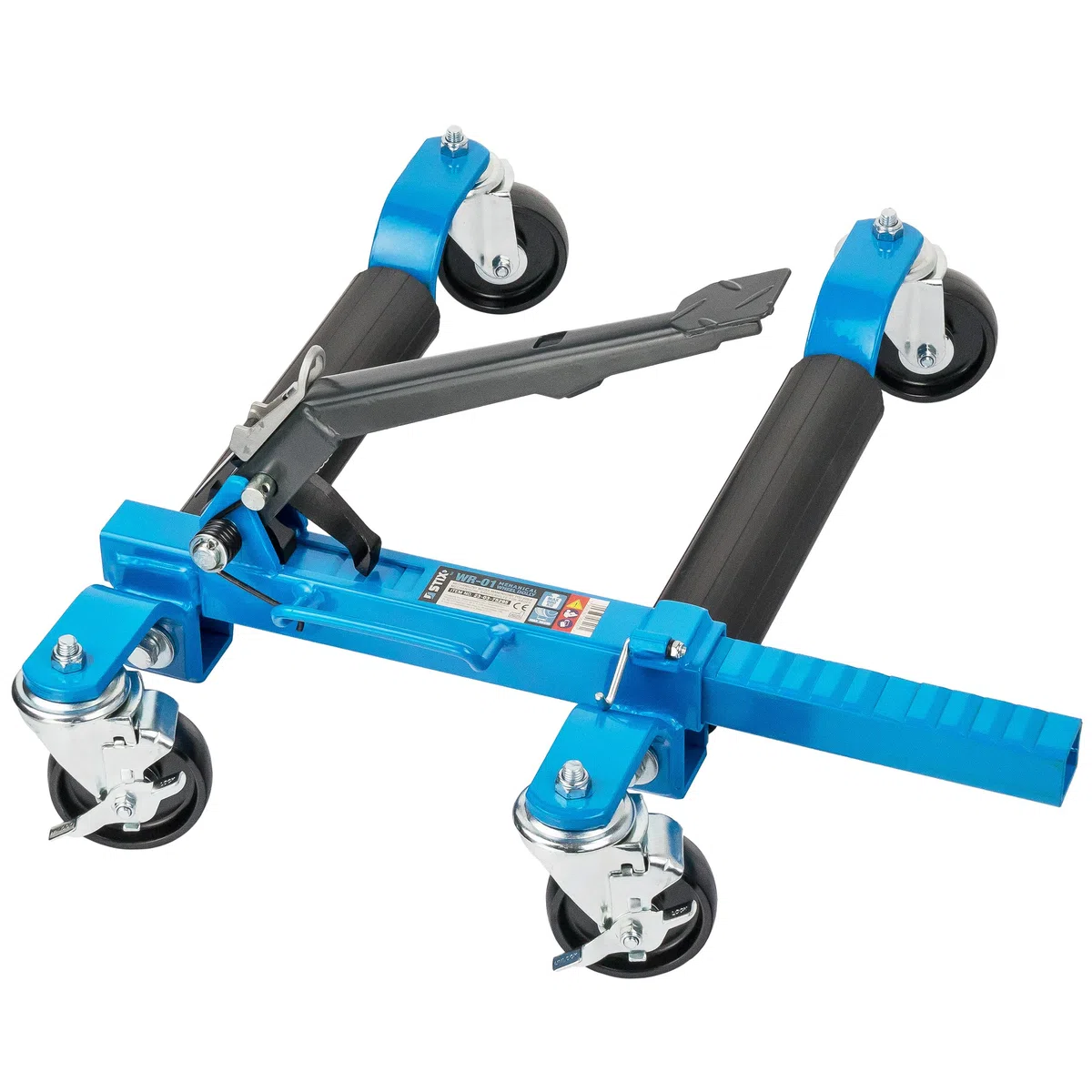 Stix WR-01-1x - Sollevatore meccanico per auto con capacità di carico 680 kg - Sollevatore per auto fino a 330 mm di larghezza pneumatici - per officina e garage