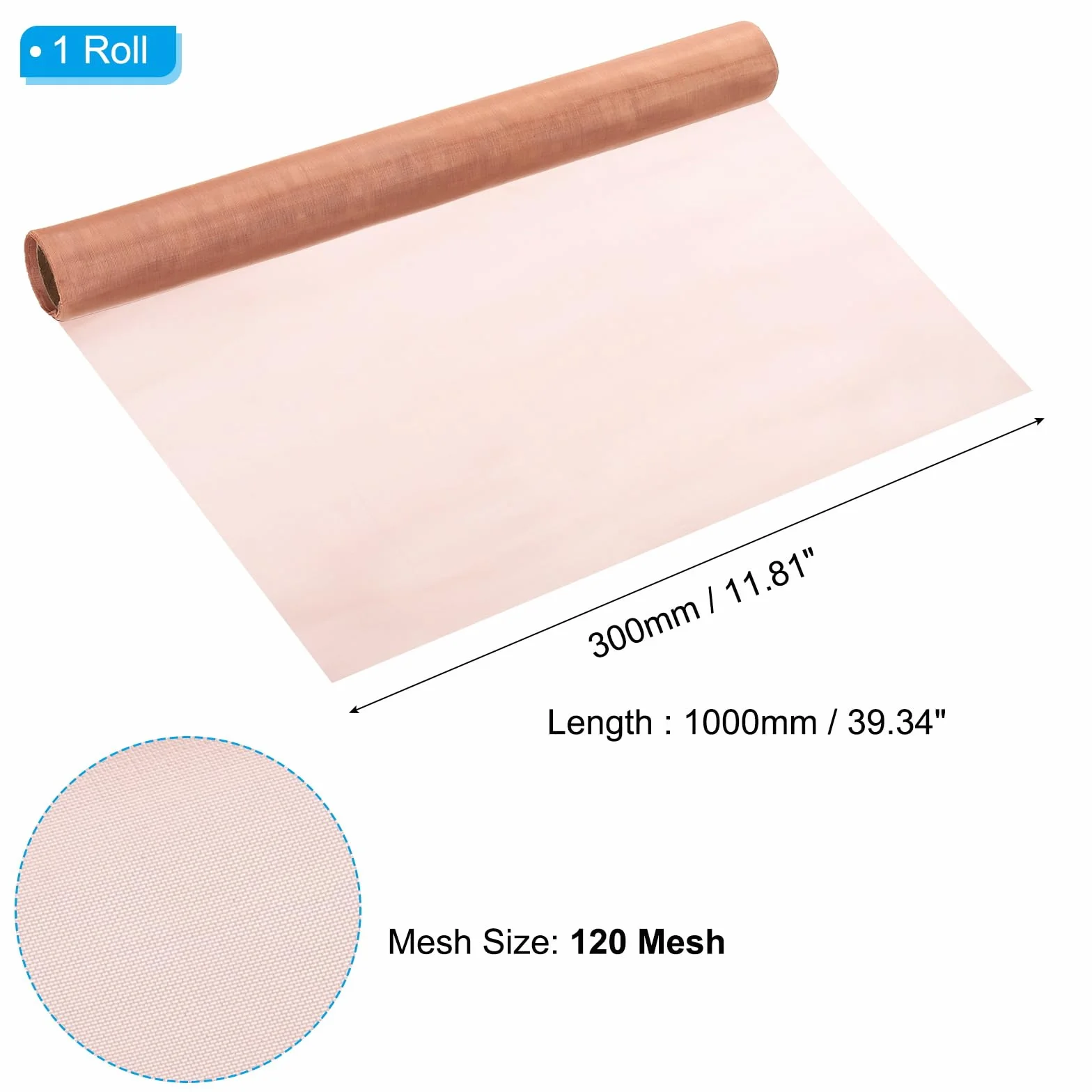 PATIKIL Maglia di Rame Pura Ottone 39x12", 1 Rullo 120 Mesh Filtro Metallo Spesso Densa Rete Metallico per Ventilazioni per Copertura Sicurezza Finestra, Filtrazione Recinti Animali, Viola
