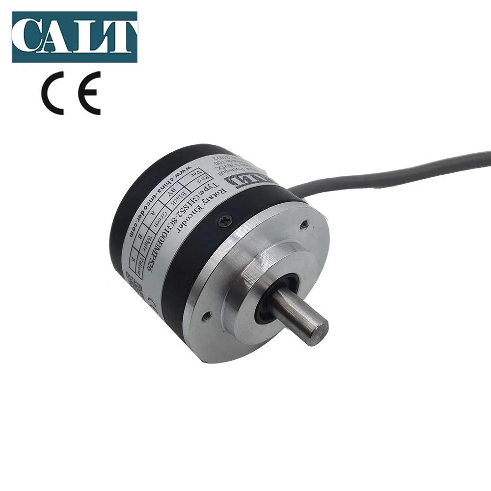 CALT, encoder ottico esterno, 52 mm, 8 mm, albero solido, alimentazione 5-26 V DC, encoder rotativo PNP Push Pull segnale di uscita impulso 500 ppr encoder incrementale