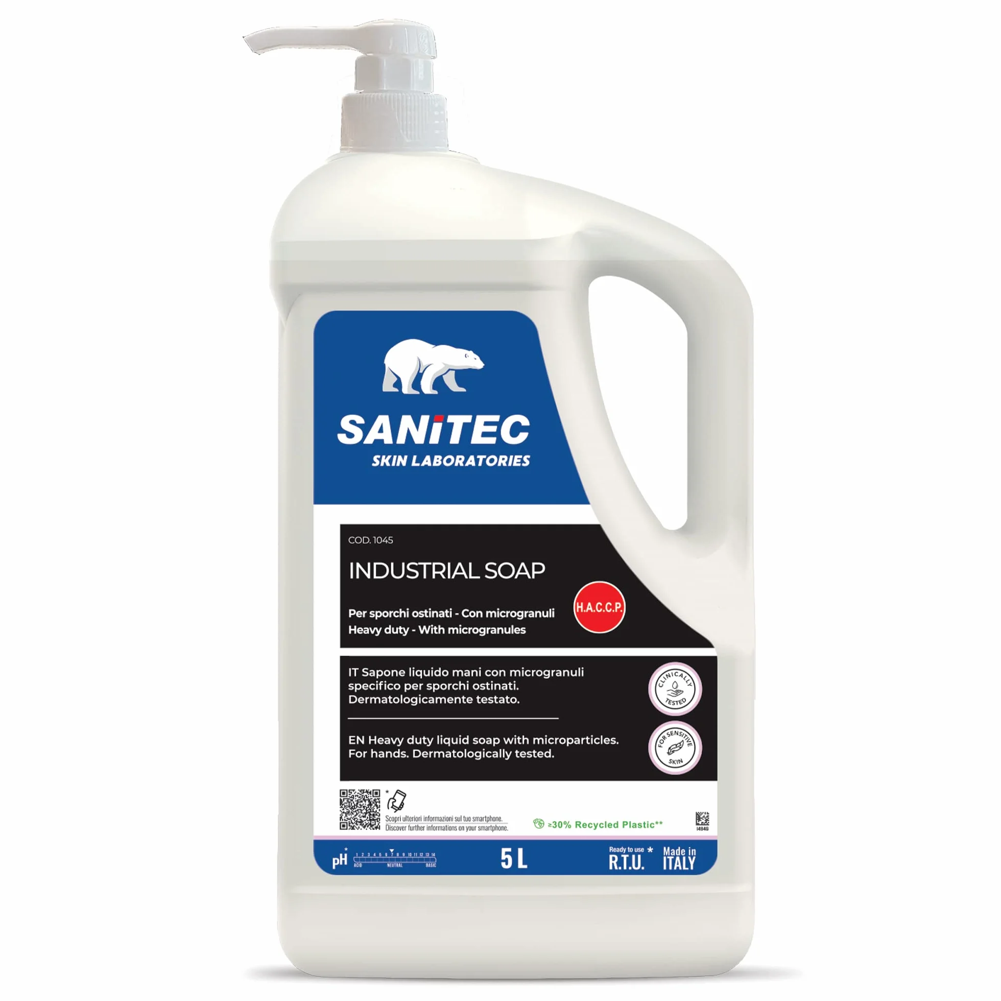 Sanitec Lavamani Industria Gel Sapone Sporco Difficile Microgranuli 4,7 kg