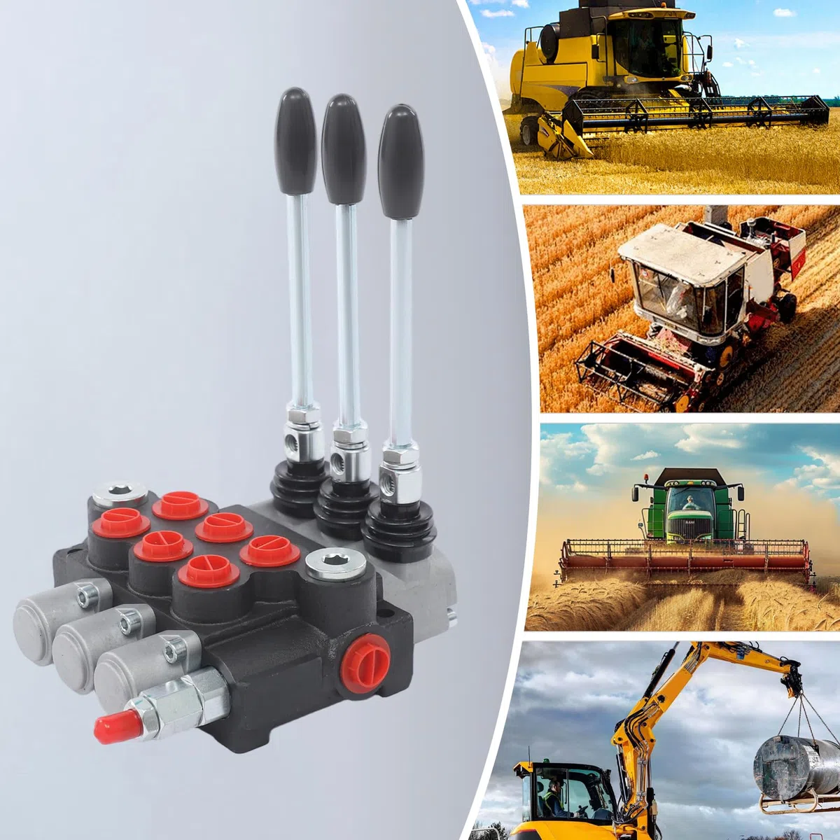 Valvola idraulica a 3 vie Idrauliche, 40L/min, doppia azione, controllo manuale, valvola direzionale idraulica con design regolabile, per trattori, caricatori e macchine da costruzione