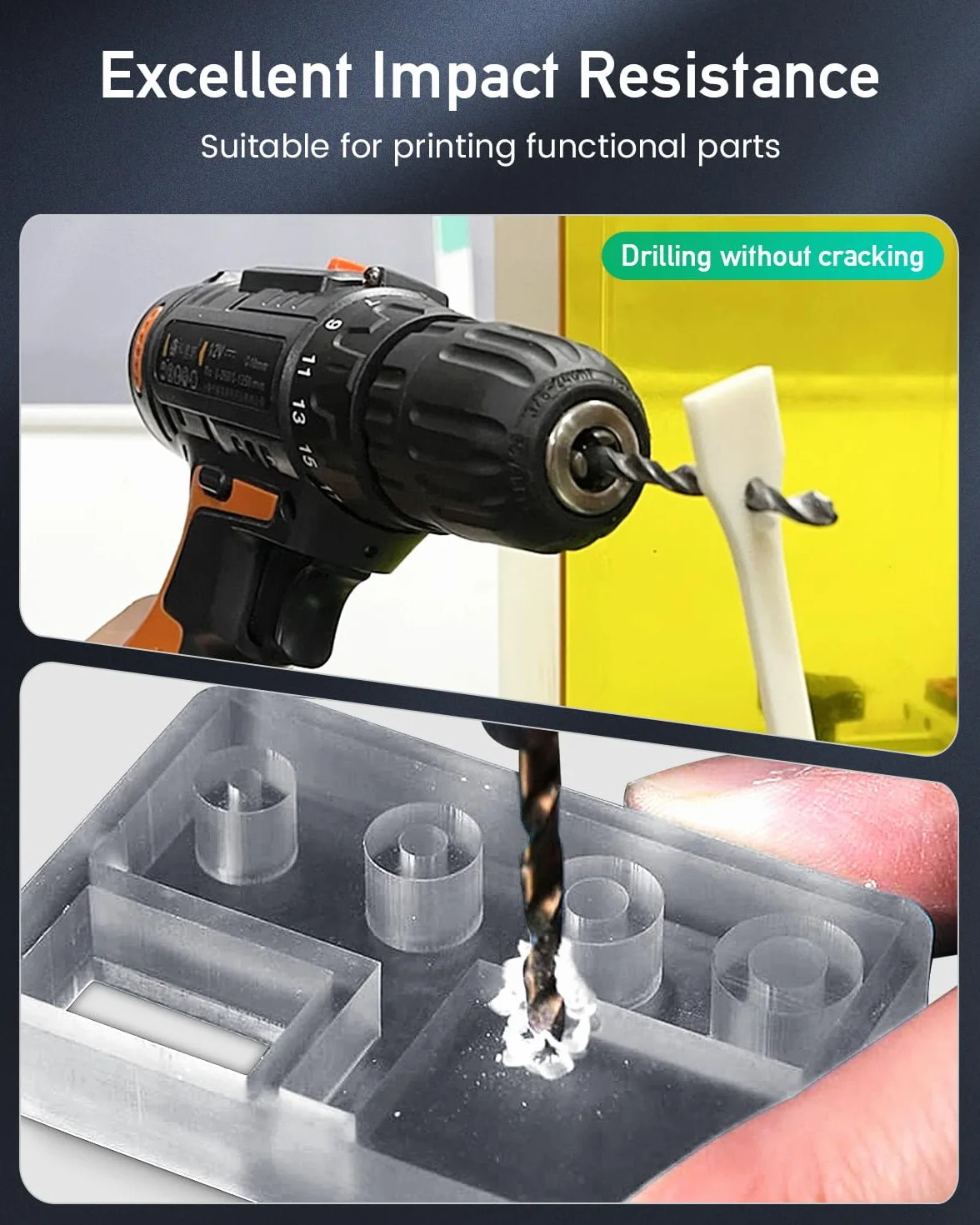 SUNLU Resina ABS-Like per Stampante 3D 3KG, Resina a Polimerizzazione Rapida UV 405nm per Stampa 3D LCD/DLP/SLA, Non Fragile & Alta Precisione, Grigio 3000g
