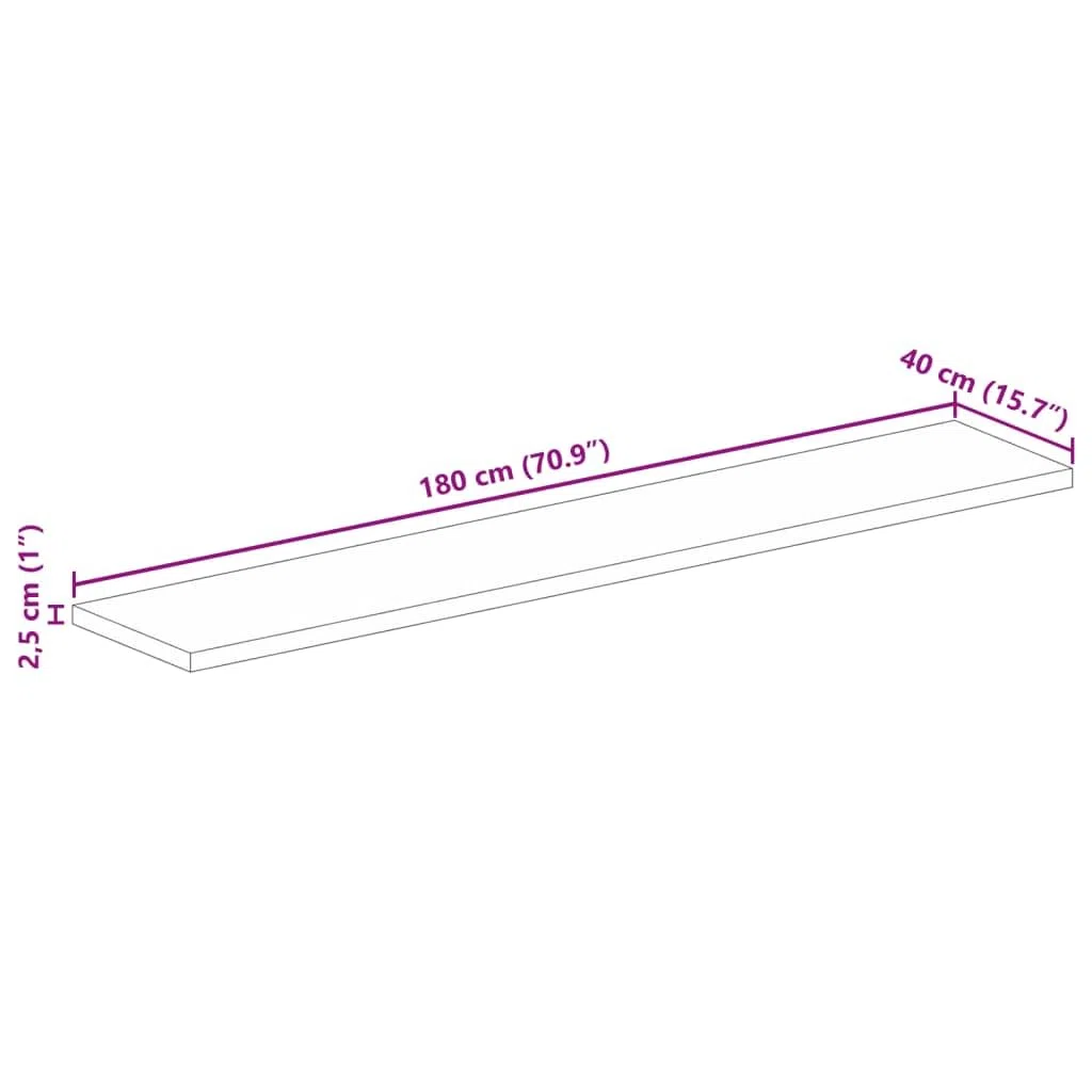 vidaXL Piano per Tavolo 180x40x2,5cm Rettangolare Legno Massello Mango, Piano per Tavolo Rettangolare, Piano Tavolo in Legno, Piano per Tavolo da Pranzo