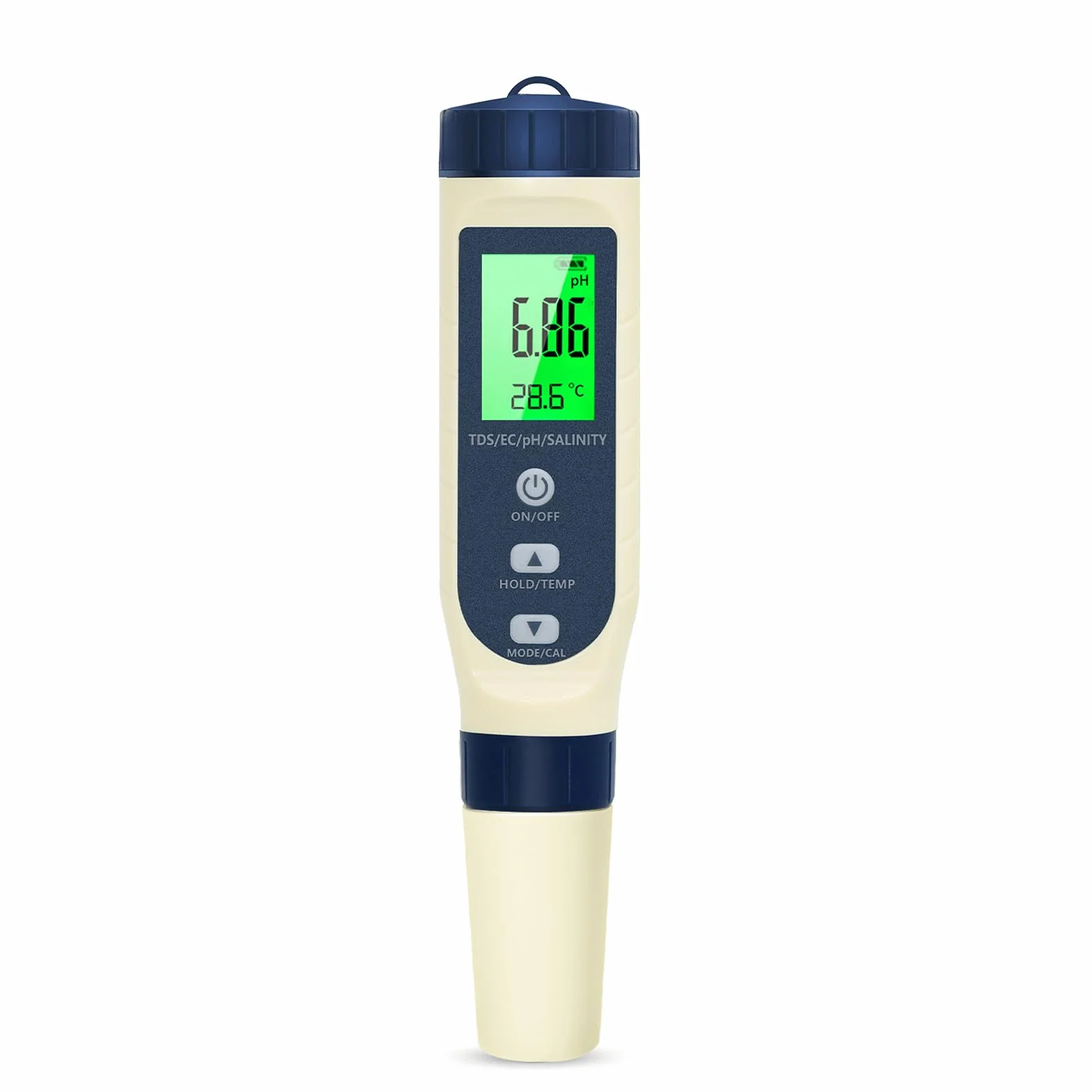 Pious Misuratore pH 5 in 1 TDS/EC/Salinità/Termometro Display LCD, Compensazione Automatica della Temperatura, per Coltura Idroponica Piscina